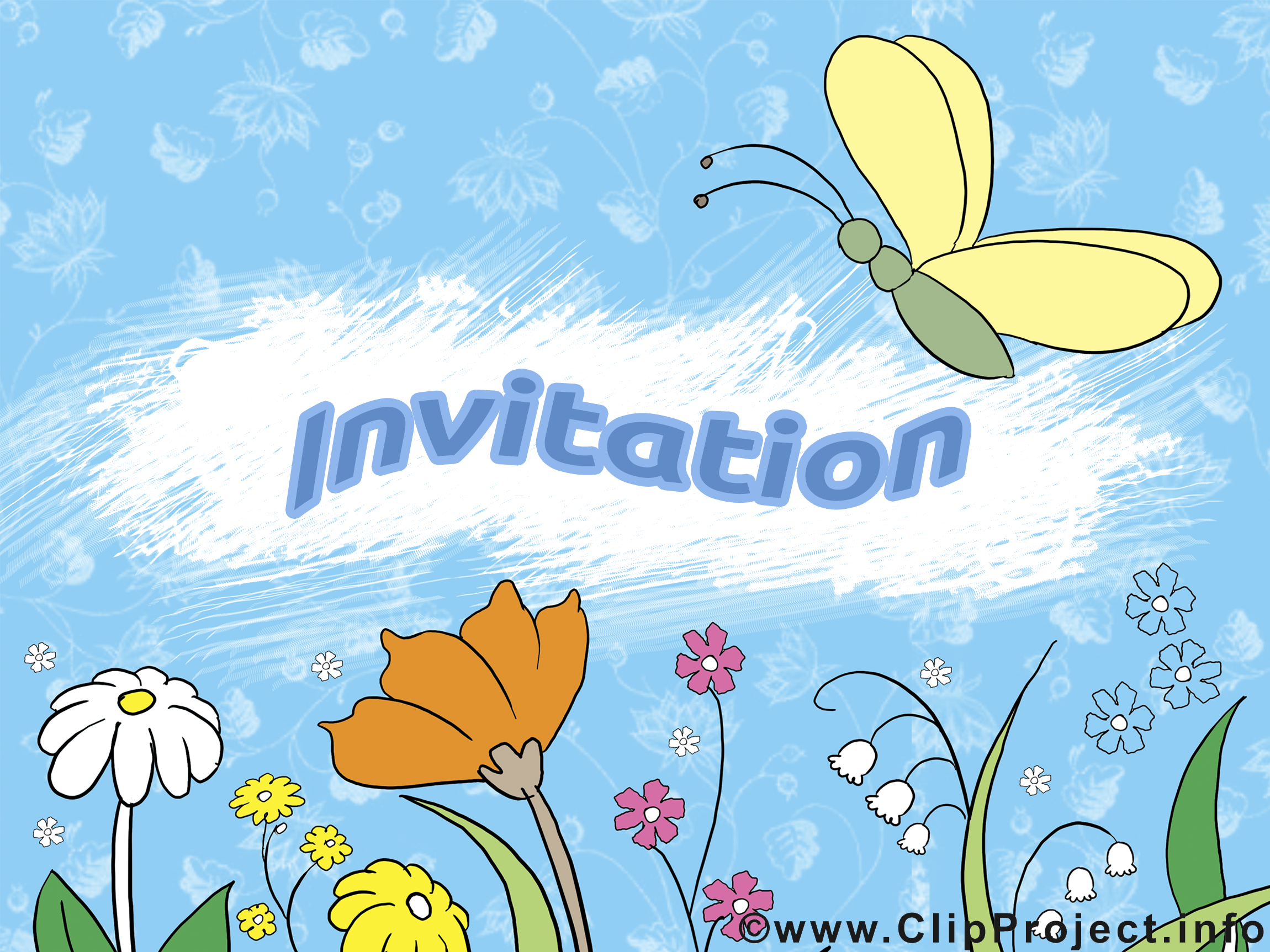 Fleurs dessin à télécharger - Invitation images