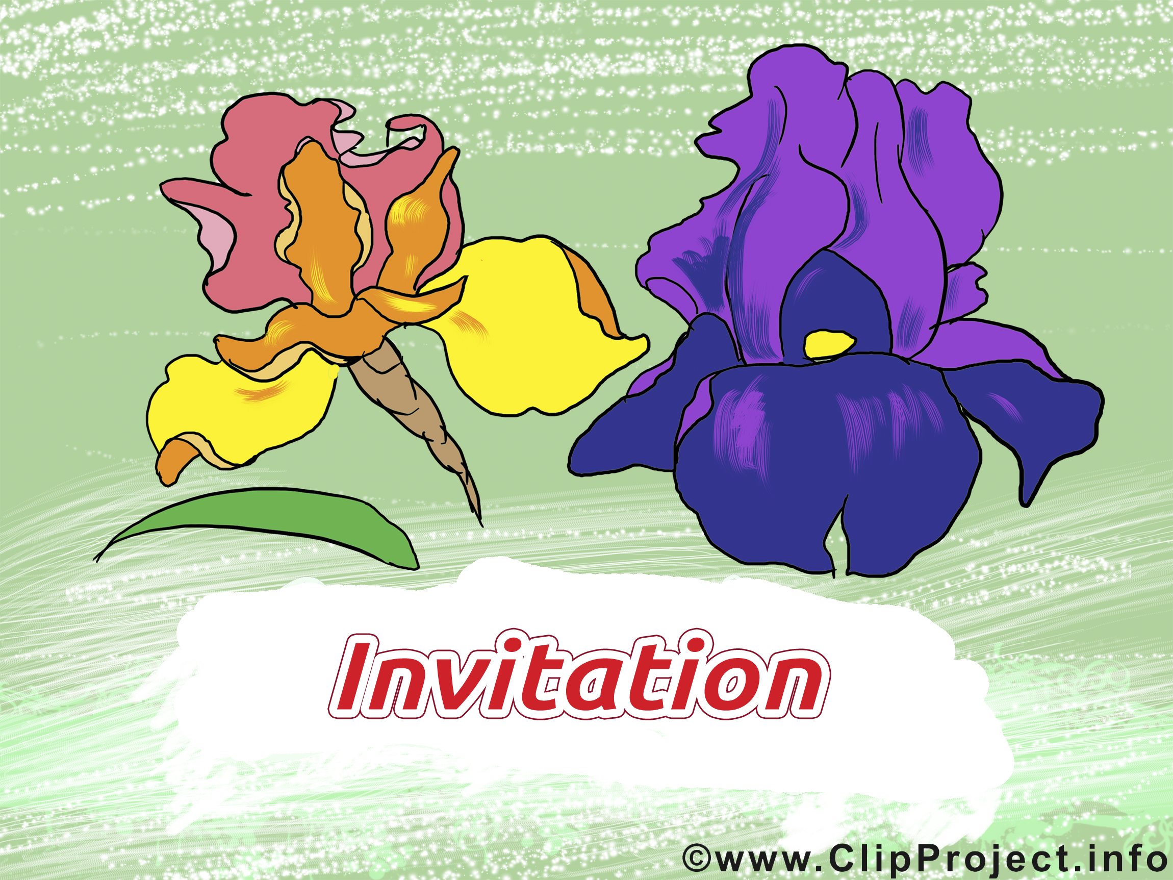 Fleurs image gratuite – Invitation clipart