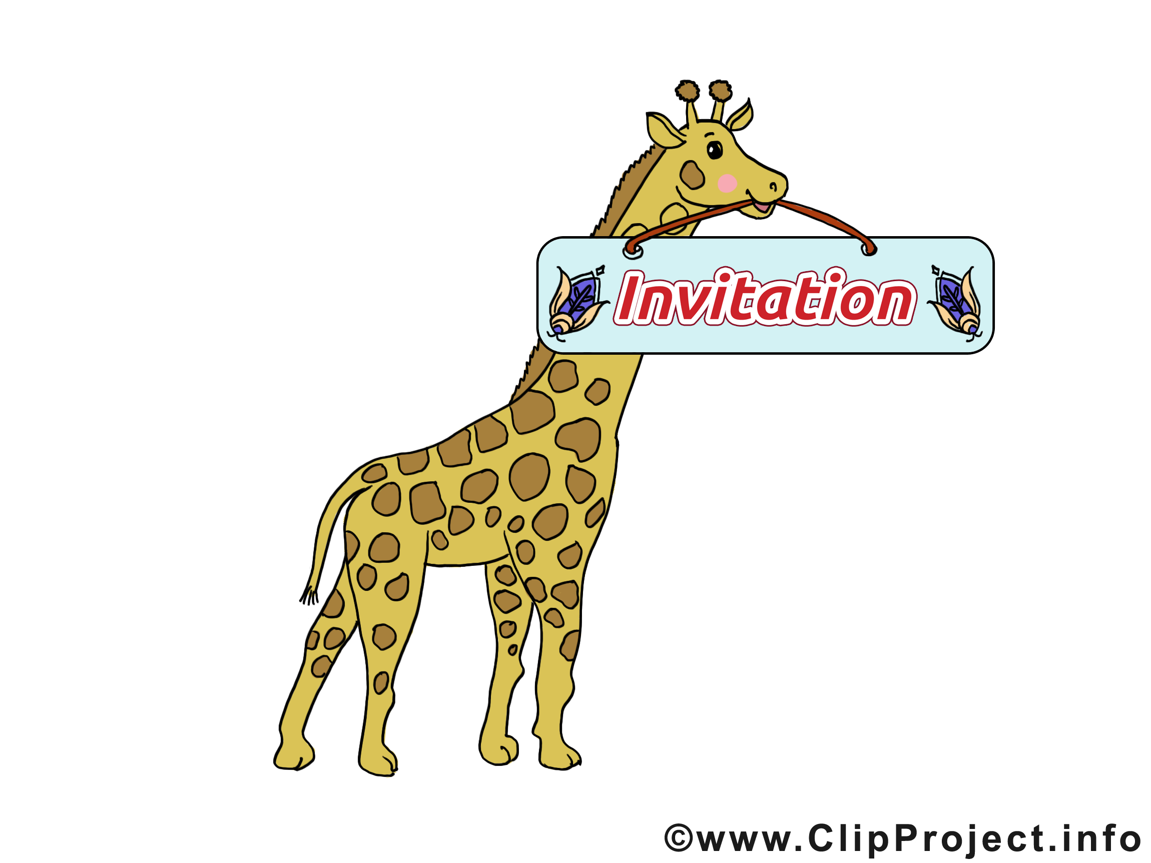 Girafe clip arts gratuits - Invitation illustrations