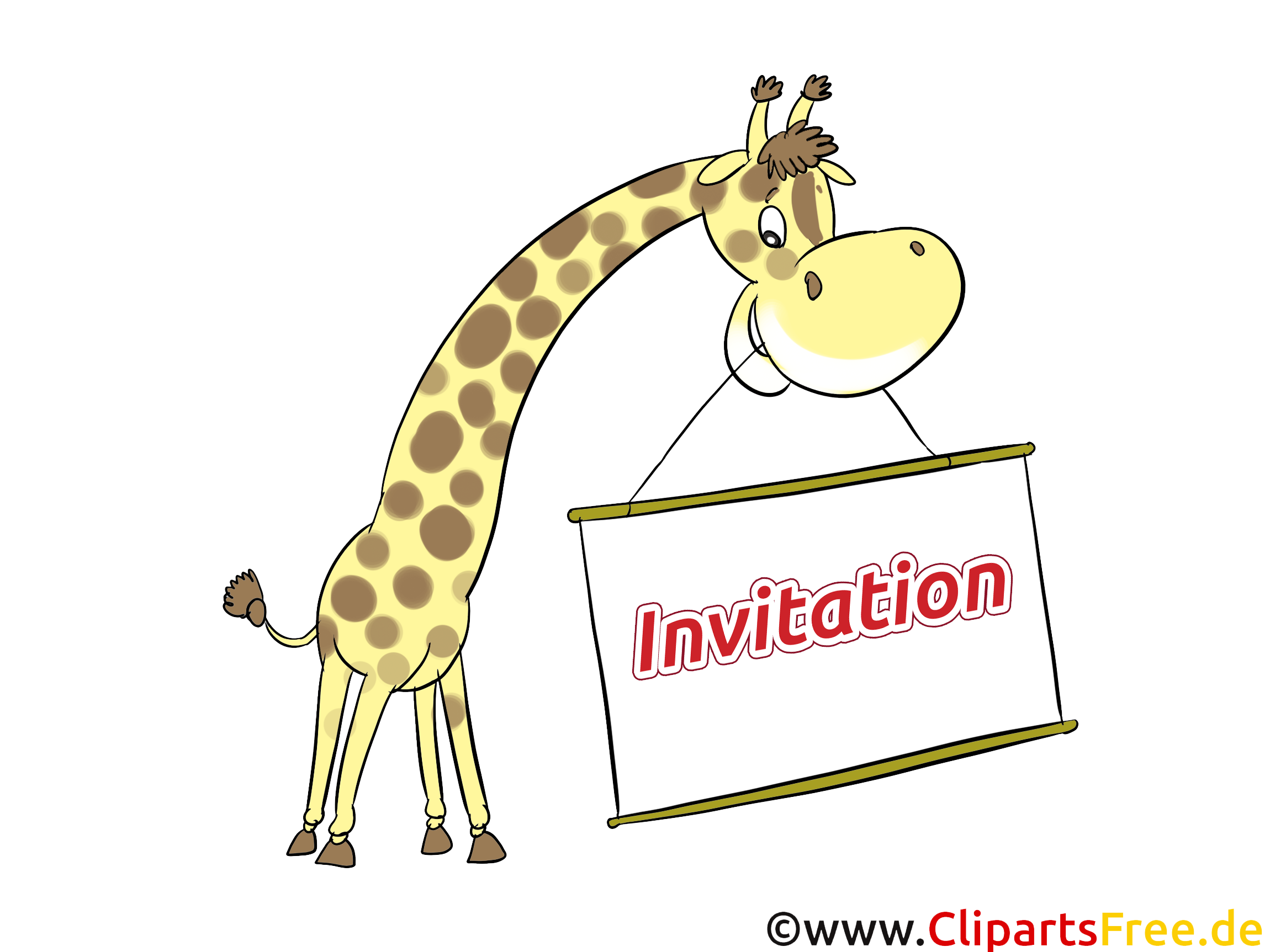 Girafe images - Invitation clip art gratuit