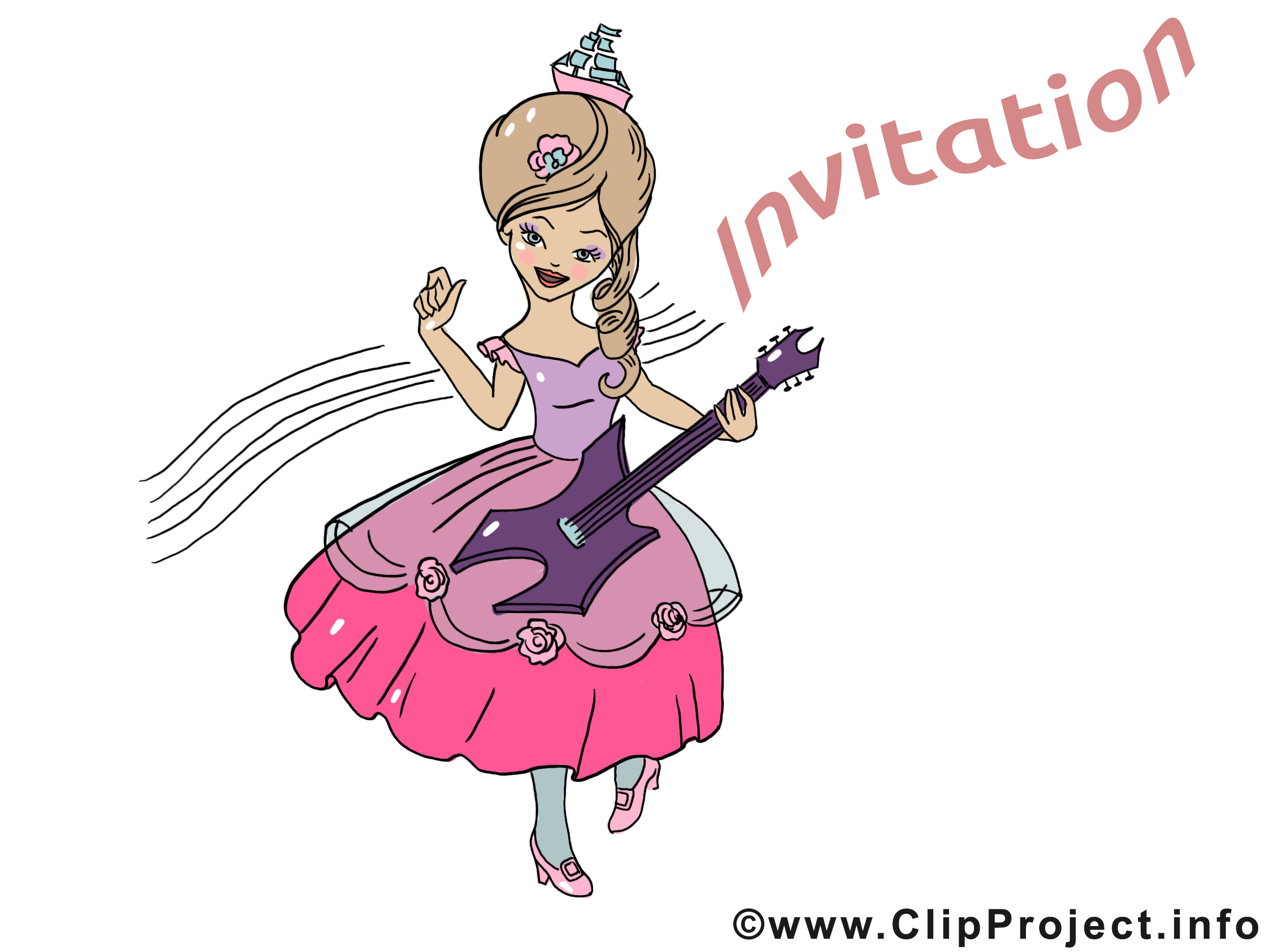 Guitariste image à télécharger - Invitation clipart