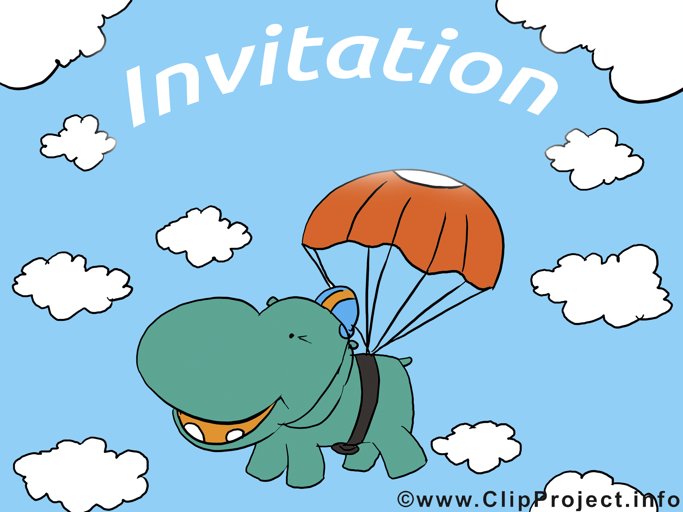 Hippopotame illustration - Invitation images