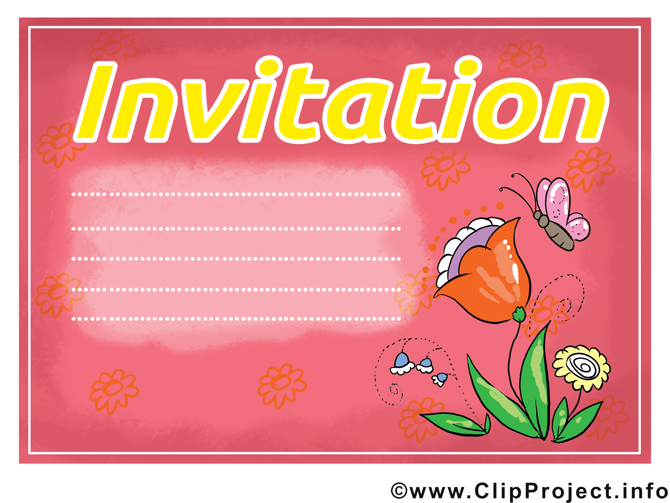 Image gratuite fleur – Invitation clipart