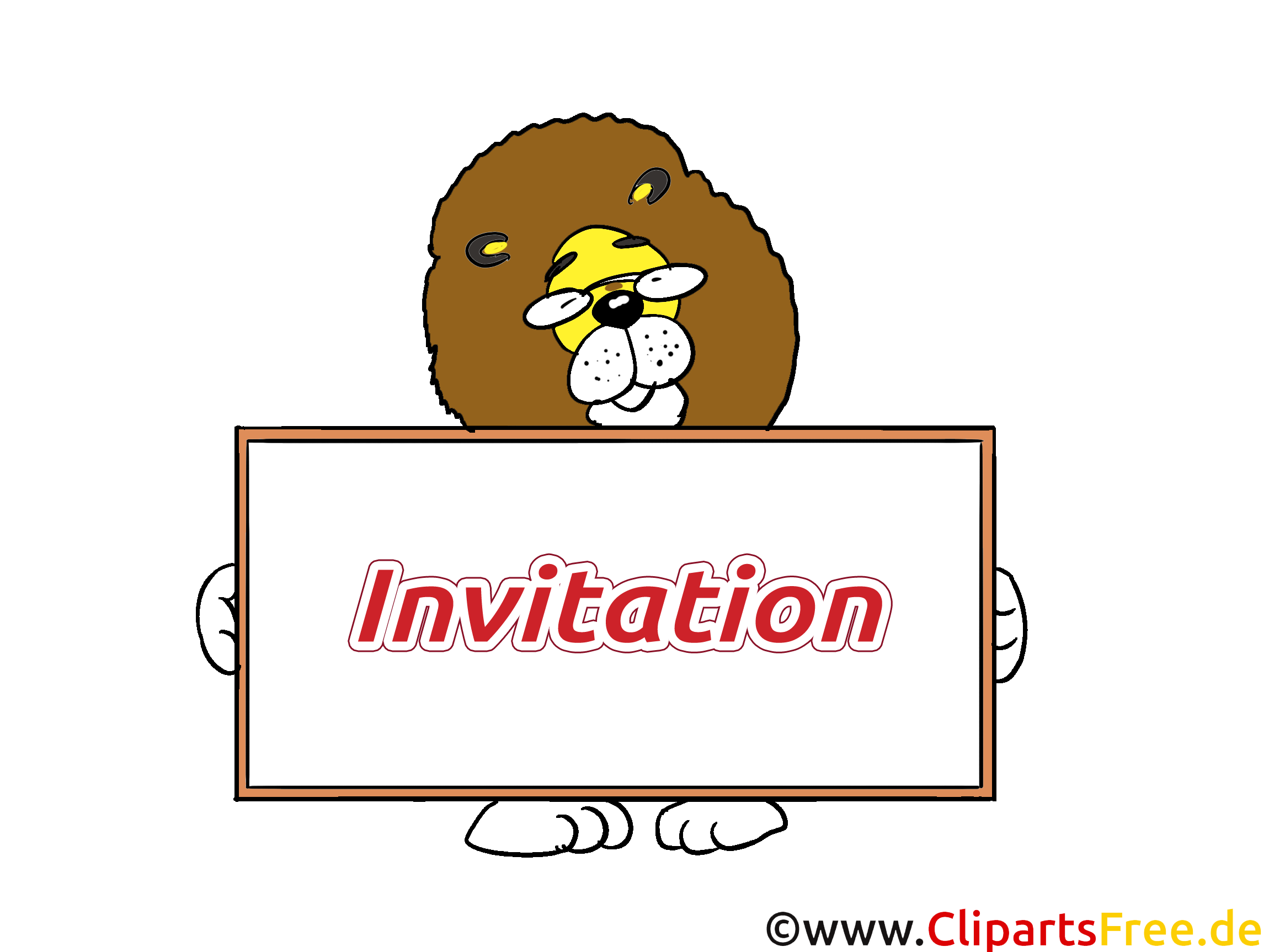 Lion illustration gratuite - Invitation clipart