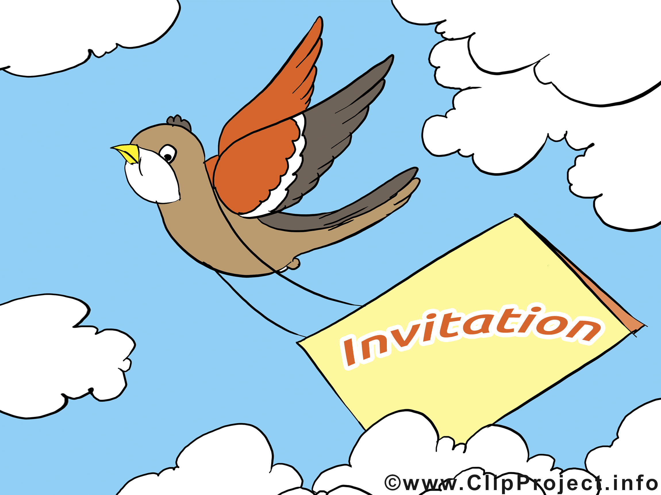 Oiseau clipart gratuit - Invitation images