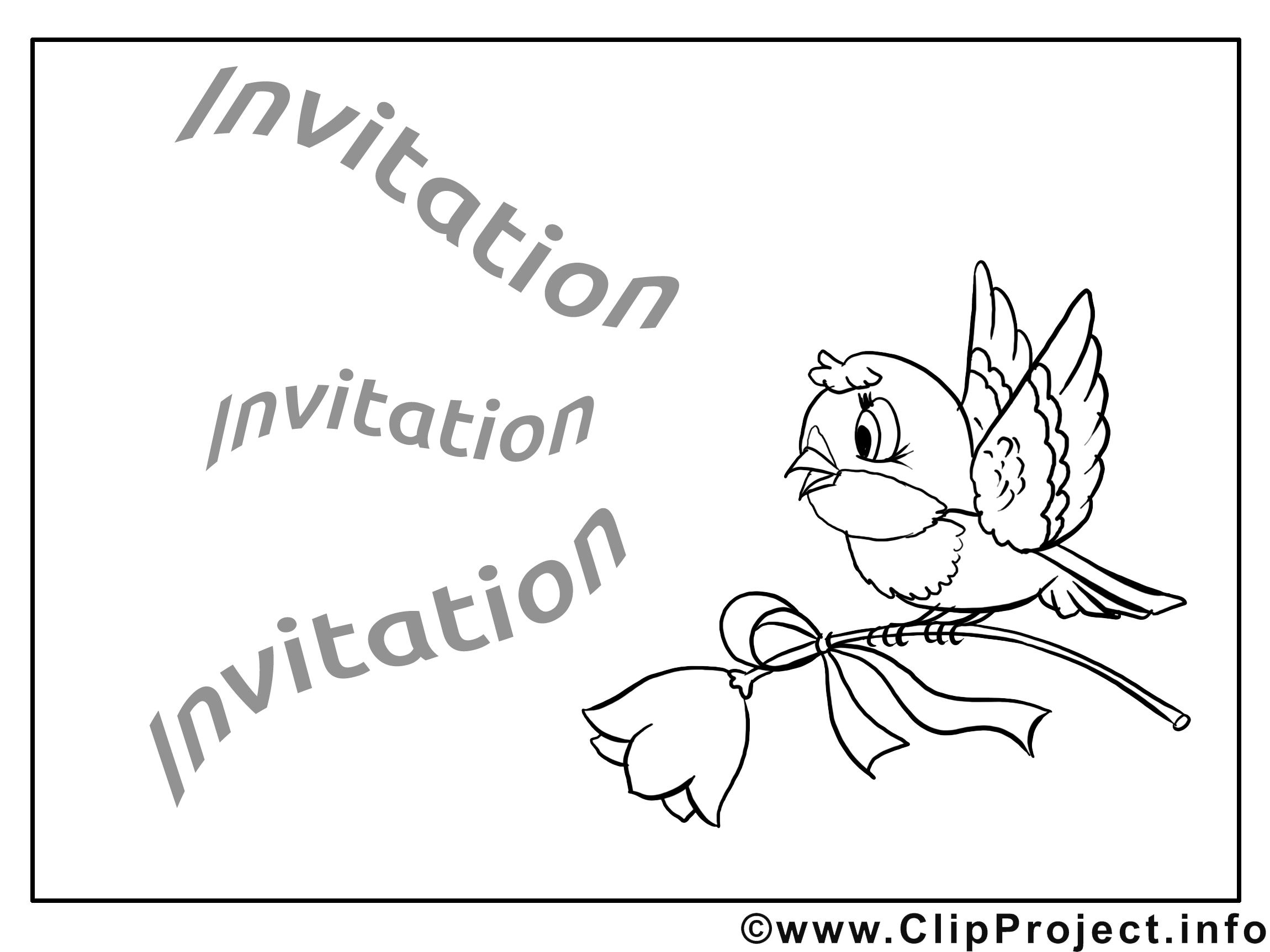 Oiseau dessin à imprimer - Invitation image