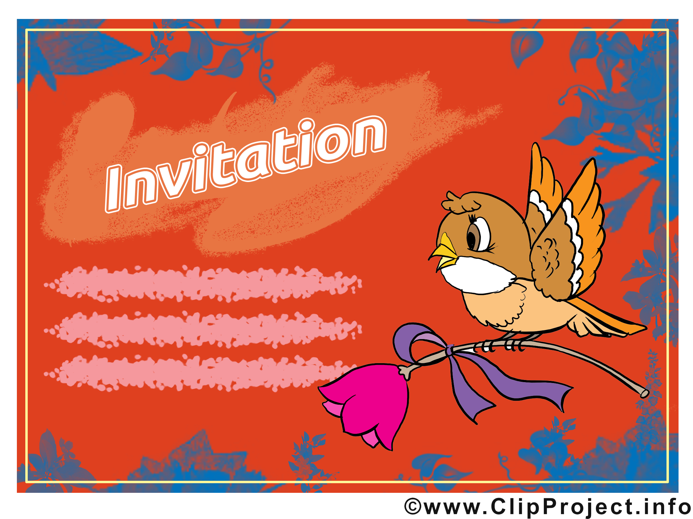 Oiseau image gratuite - Invitation cliparts