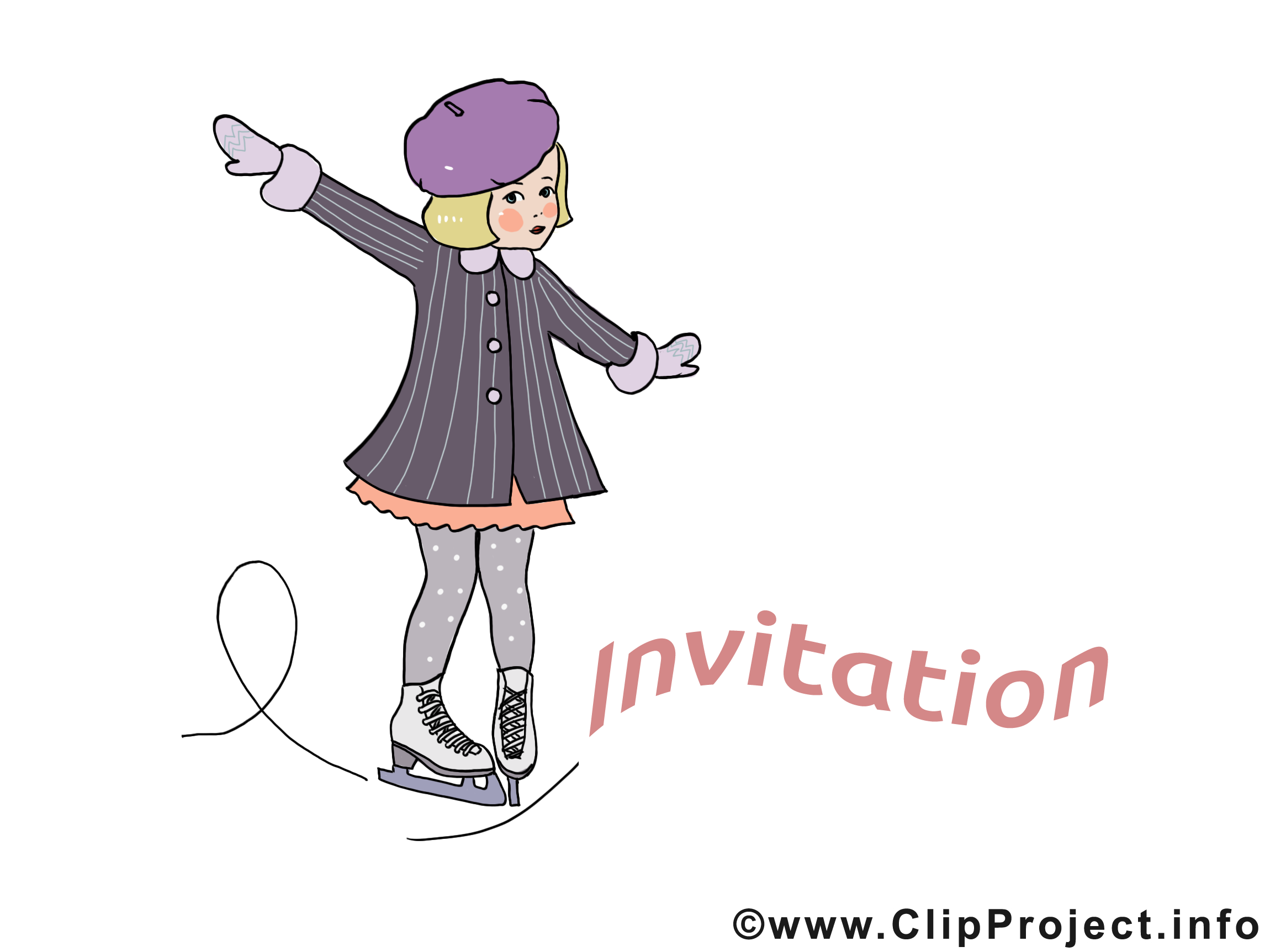 Patinage dessin - Invitation cliparts à télécharger