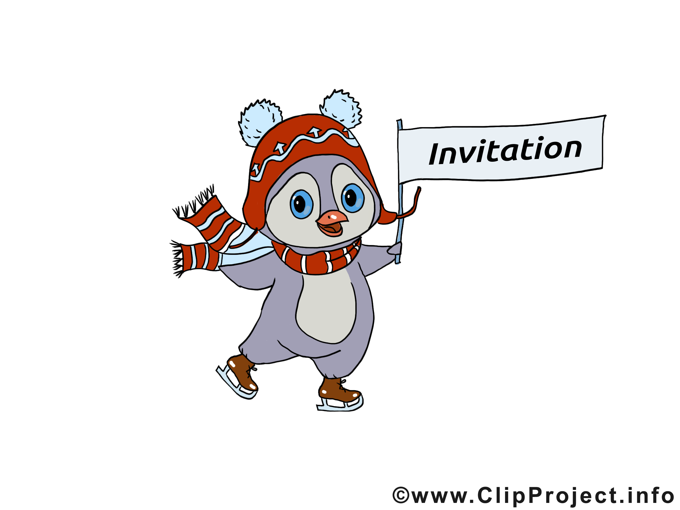 Patins à glace pingouin clip art gratuit – Invitation images