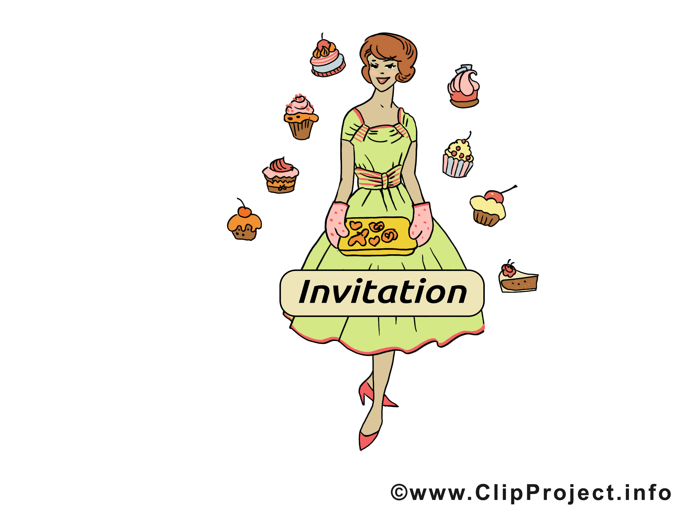 Pâtisserie clip arts gratuits - Invitation illustrations