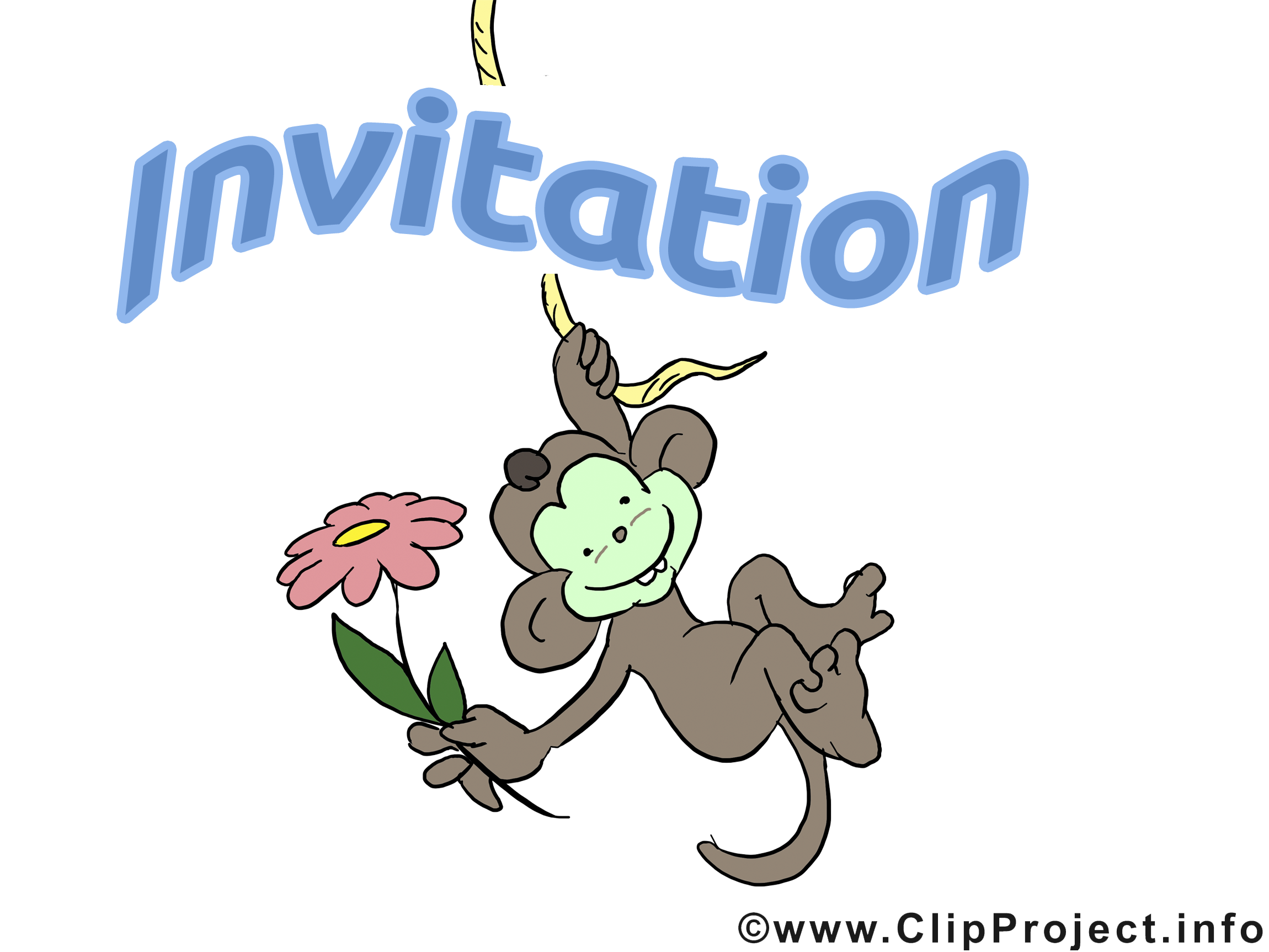 Singe clipart gratuit - Invitation images