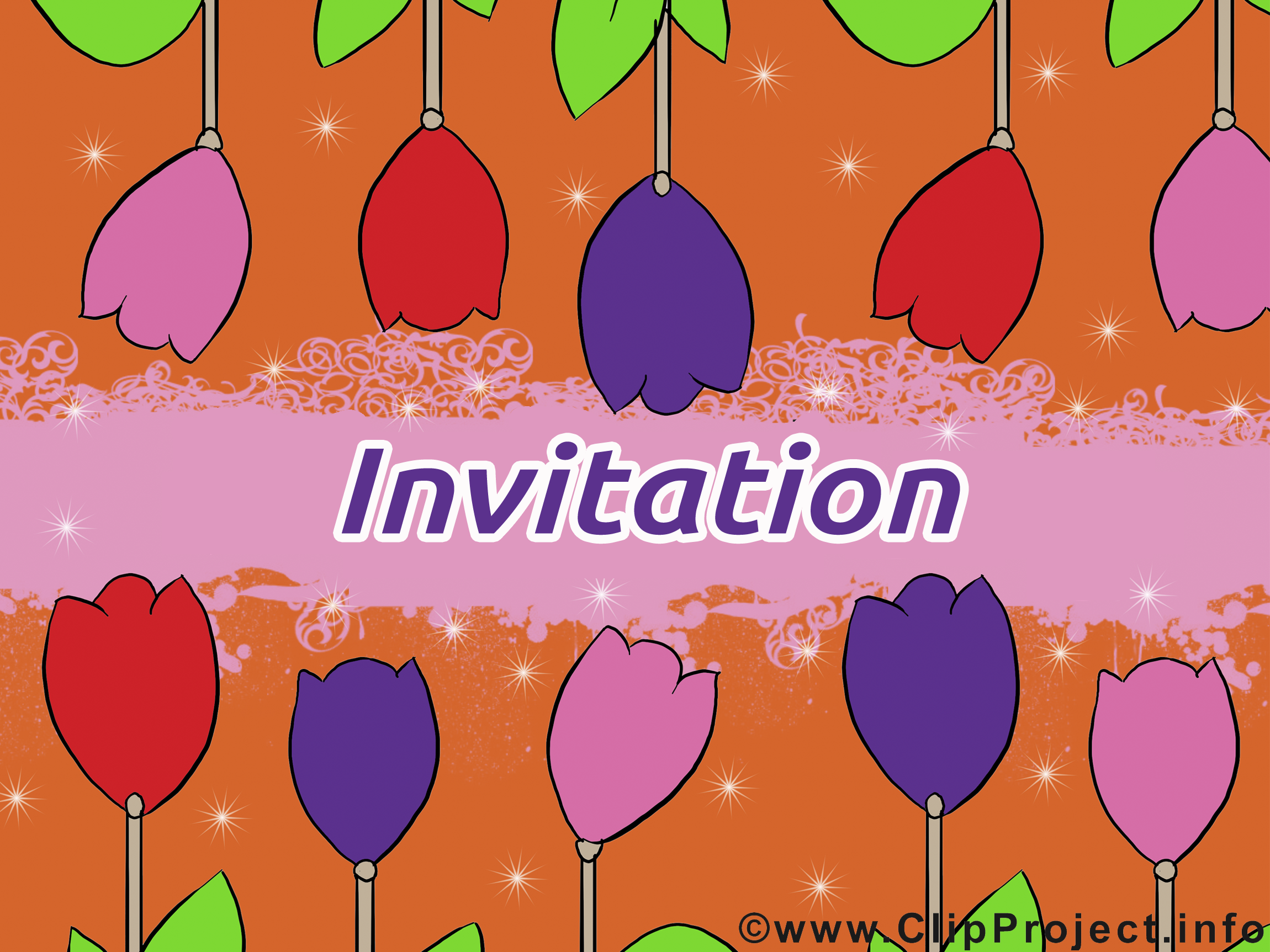 Tulipes cliparts gratuis - Invitation images