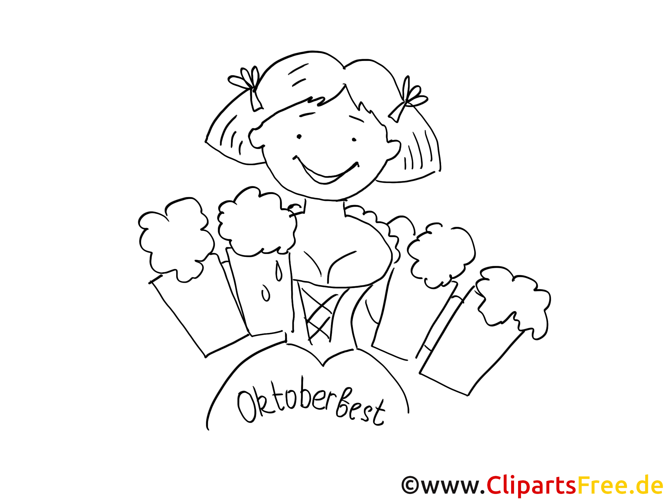 Oktoberfest clip art à colorier - Bière dessin