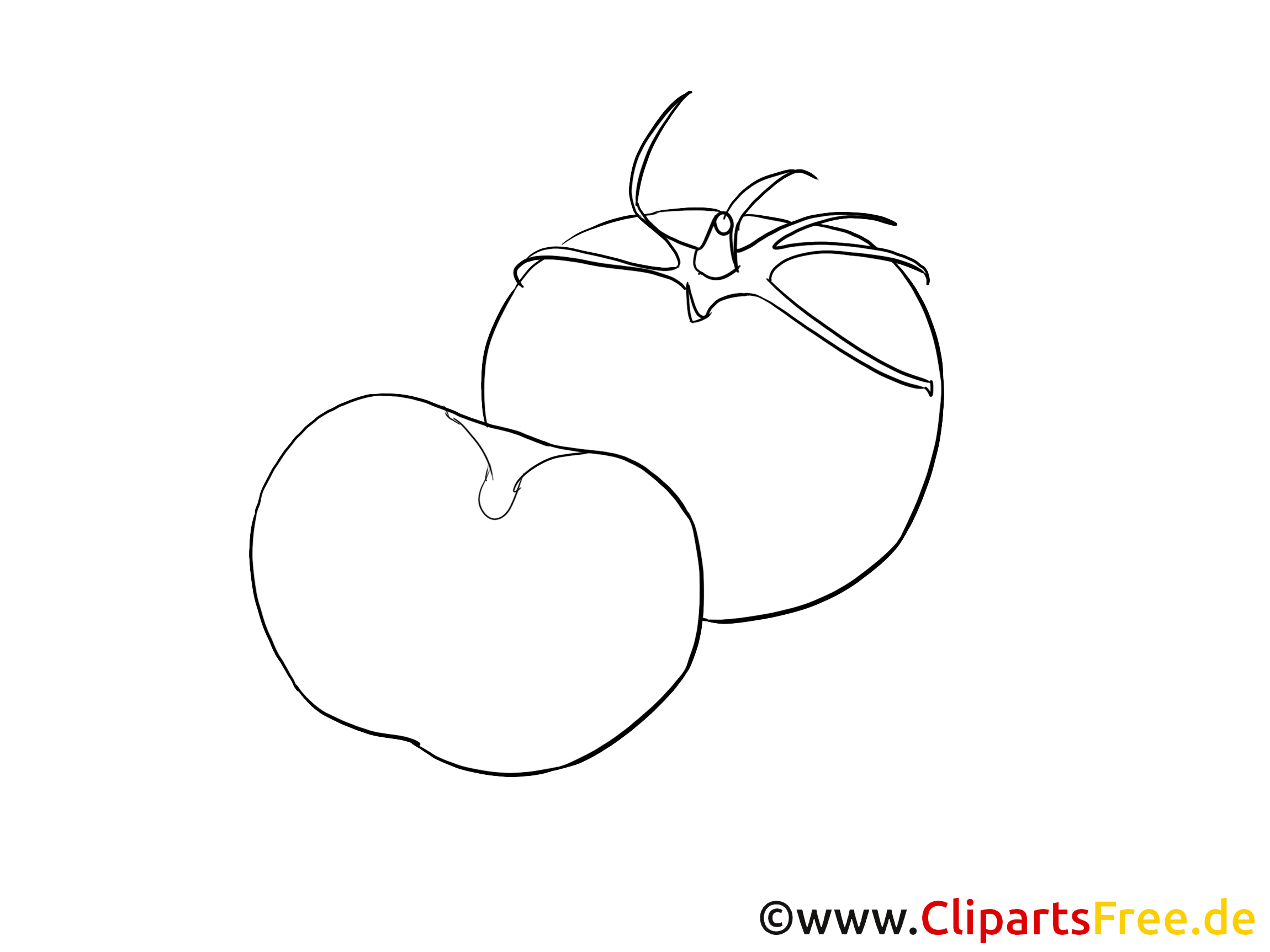 Tomates illustration à colorier - Légume clipart