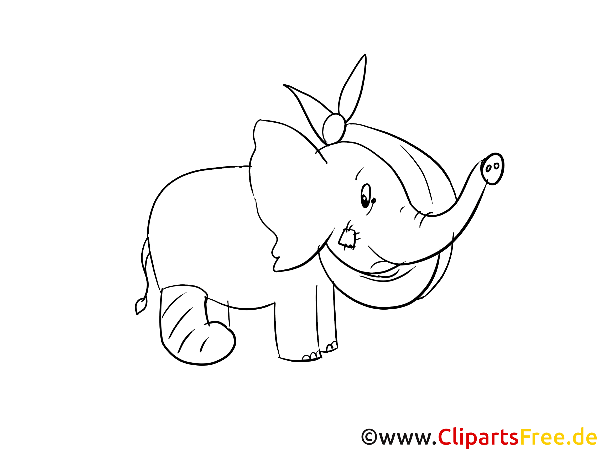 léphant illustration à colorier - Guéris vite clipart