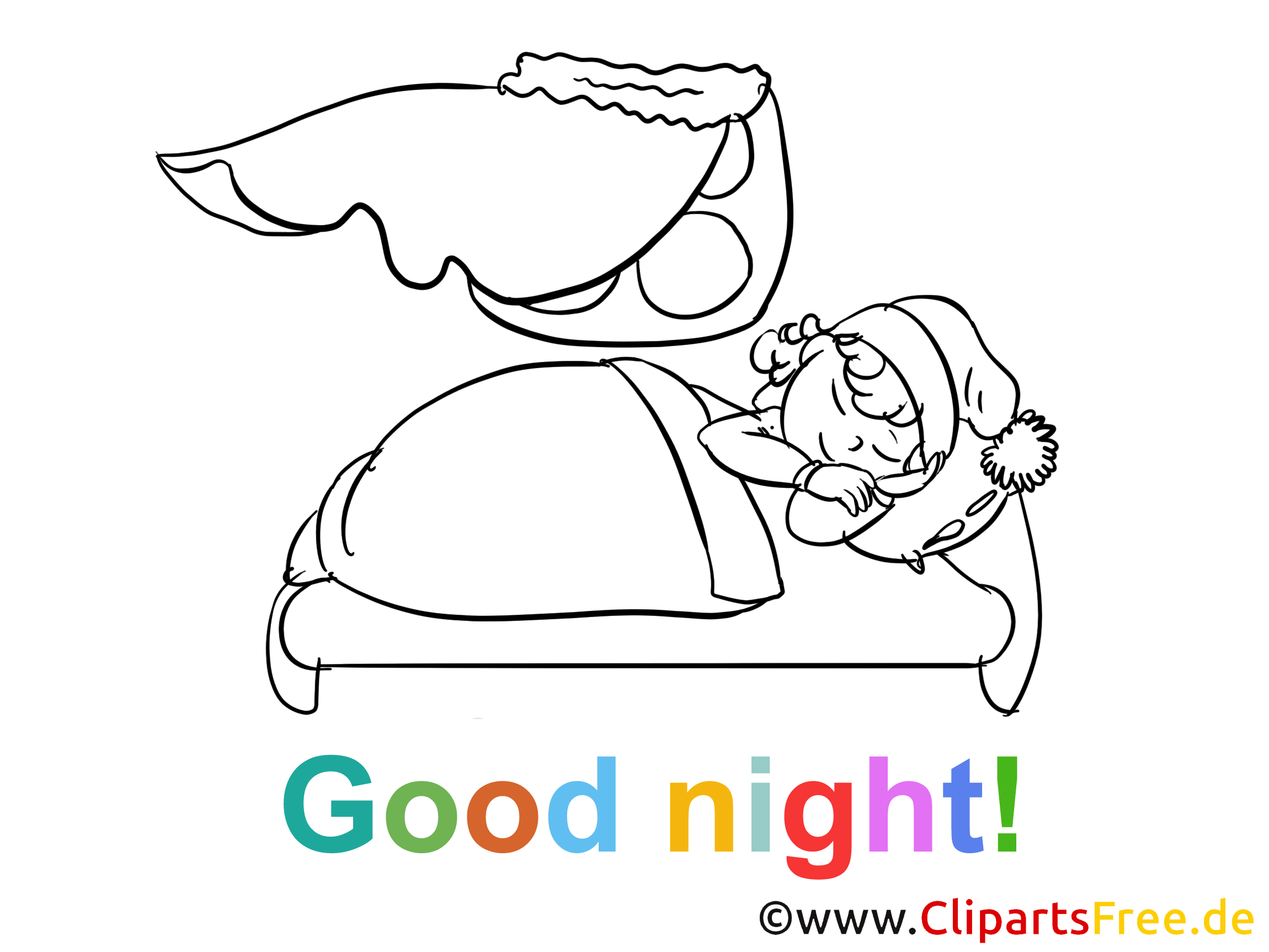 Bonne nuit image à colorier gratuite
