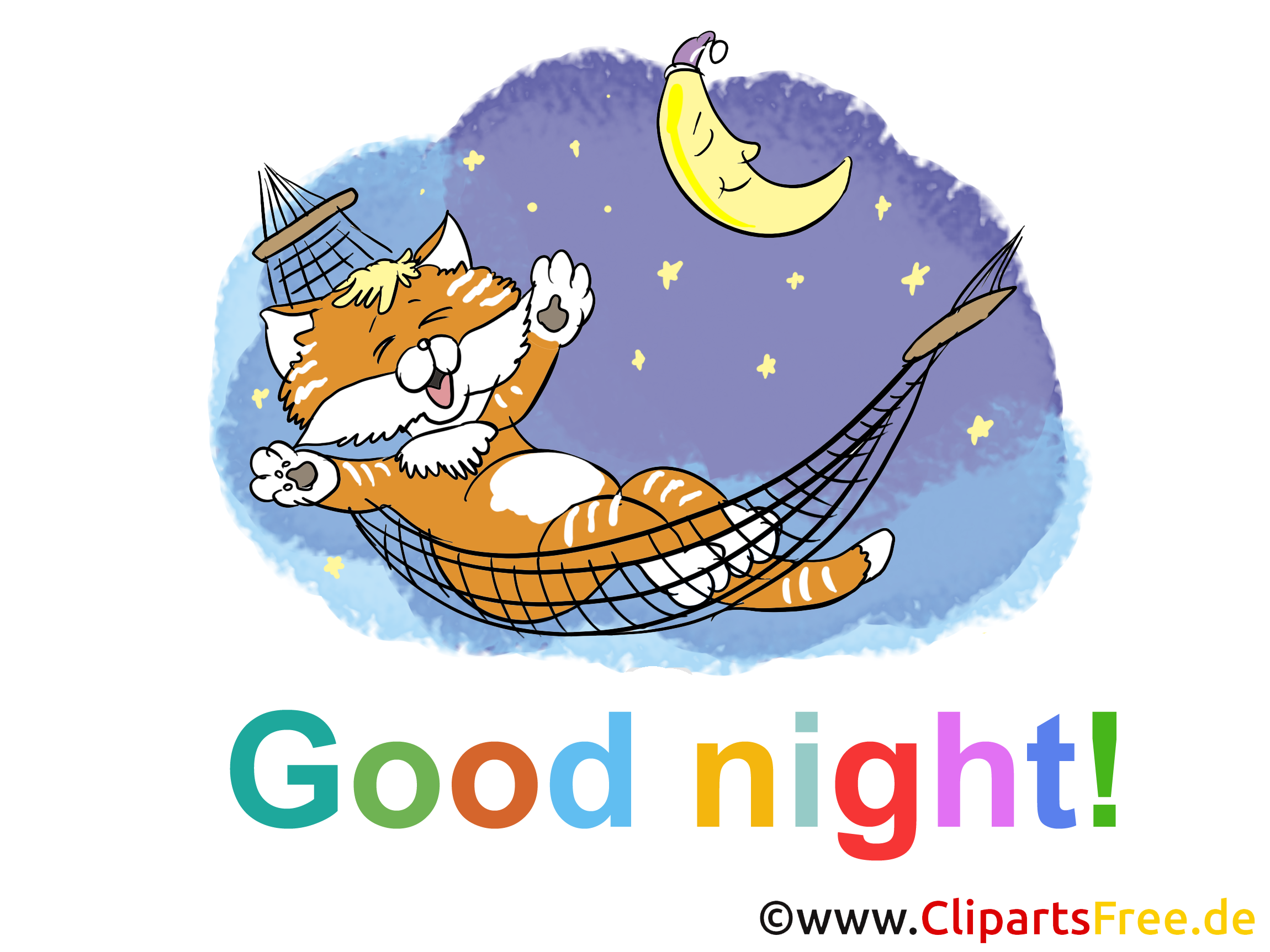 Chat image gratuite - Bonne nuit illustration