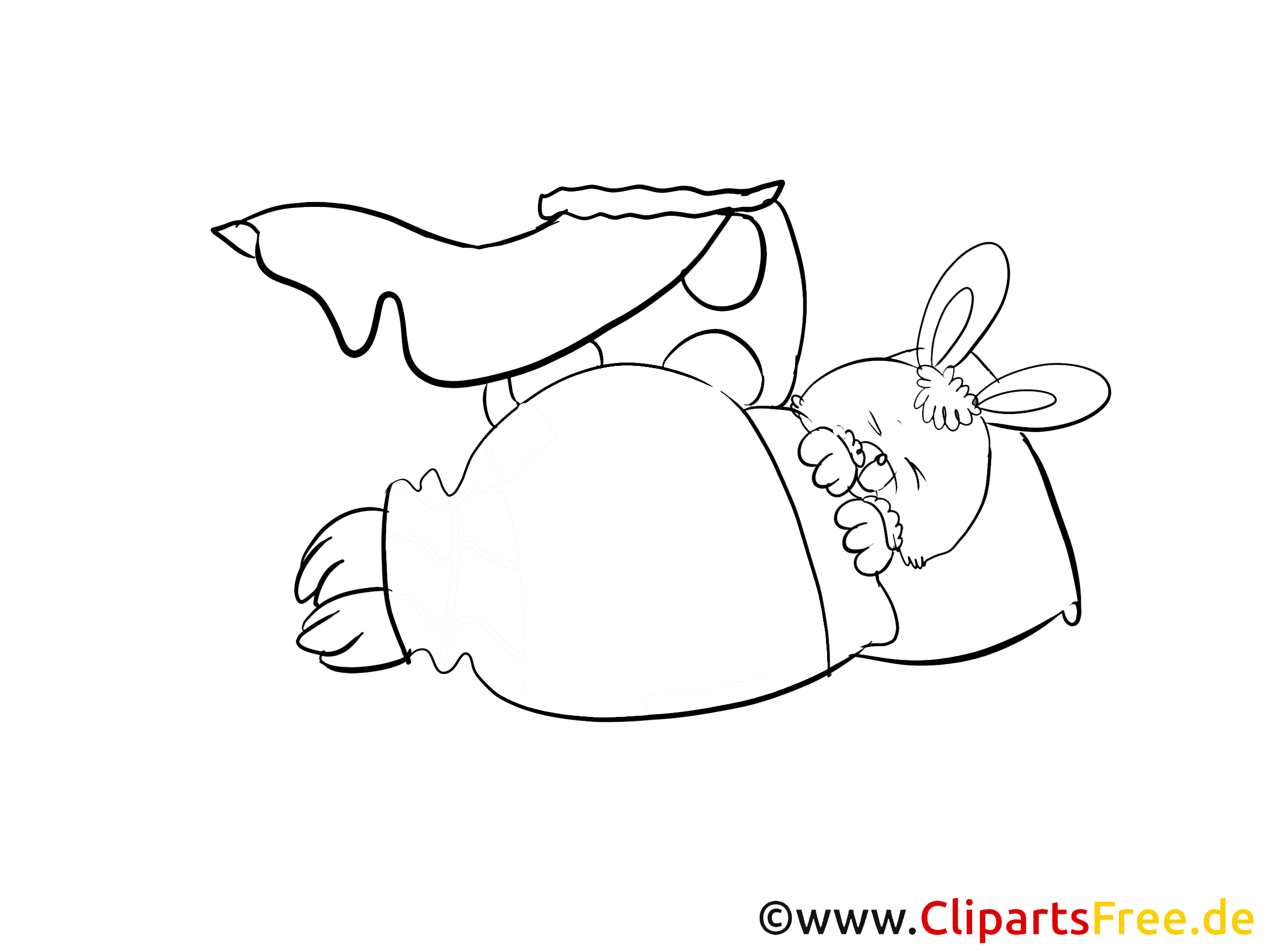 Clip art à colorier lapin - Bonne nuit dessin