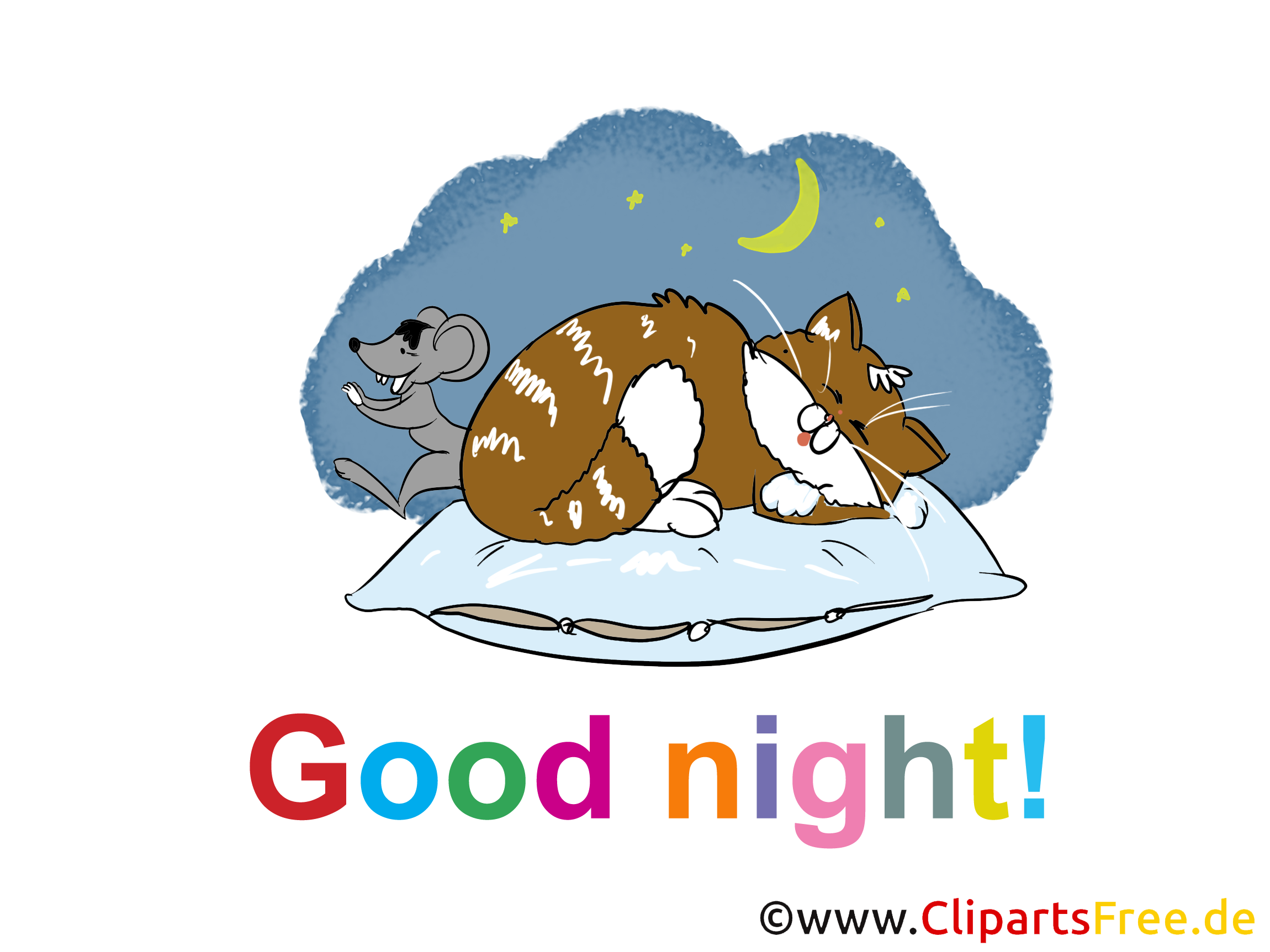 Clip art chat – Bonne nuit gratuite