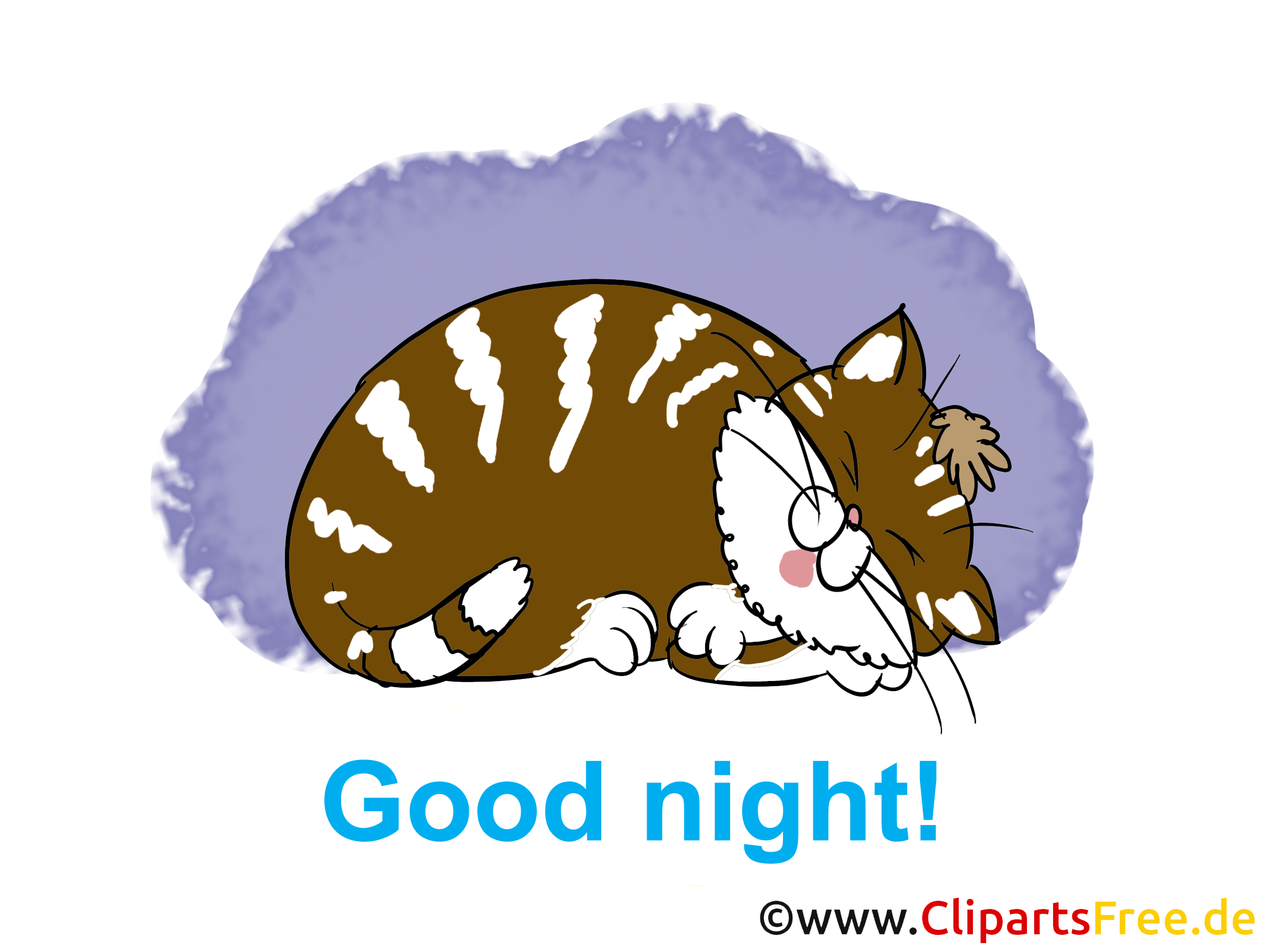 Dessin gratuit chat - Bonne nuit image