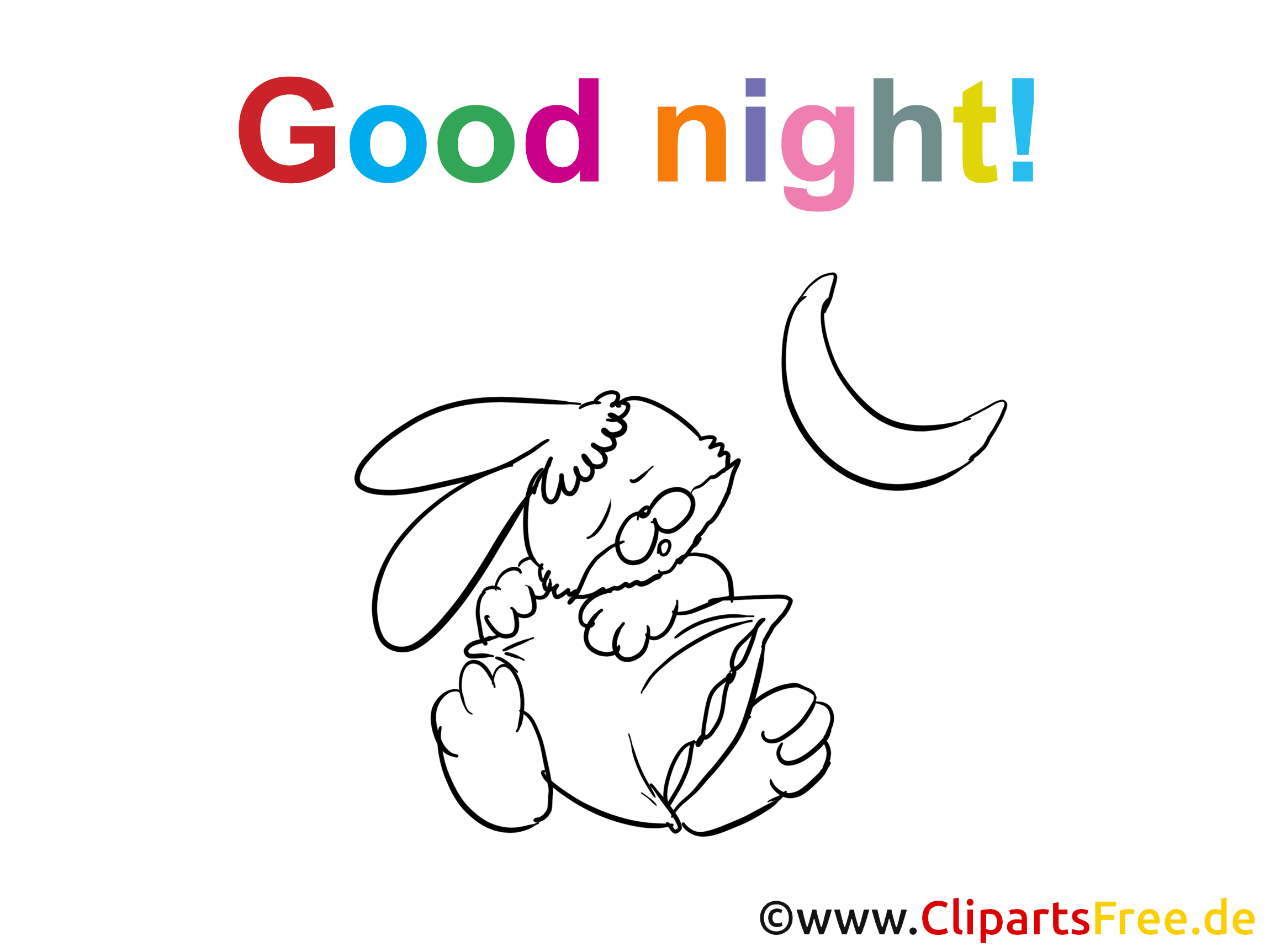 Illustration à imprimer lapin - Bonne nuit clipart