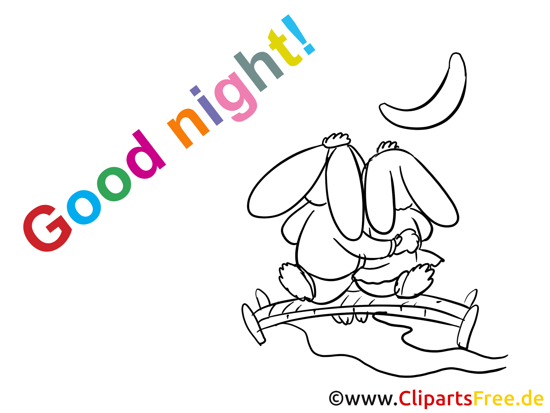 Image à imprimer lapins - Bonne nuit images cliparts