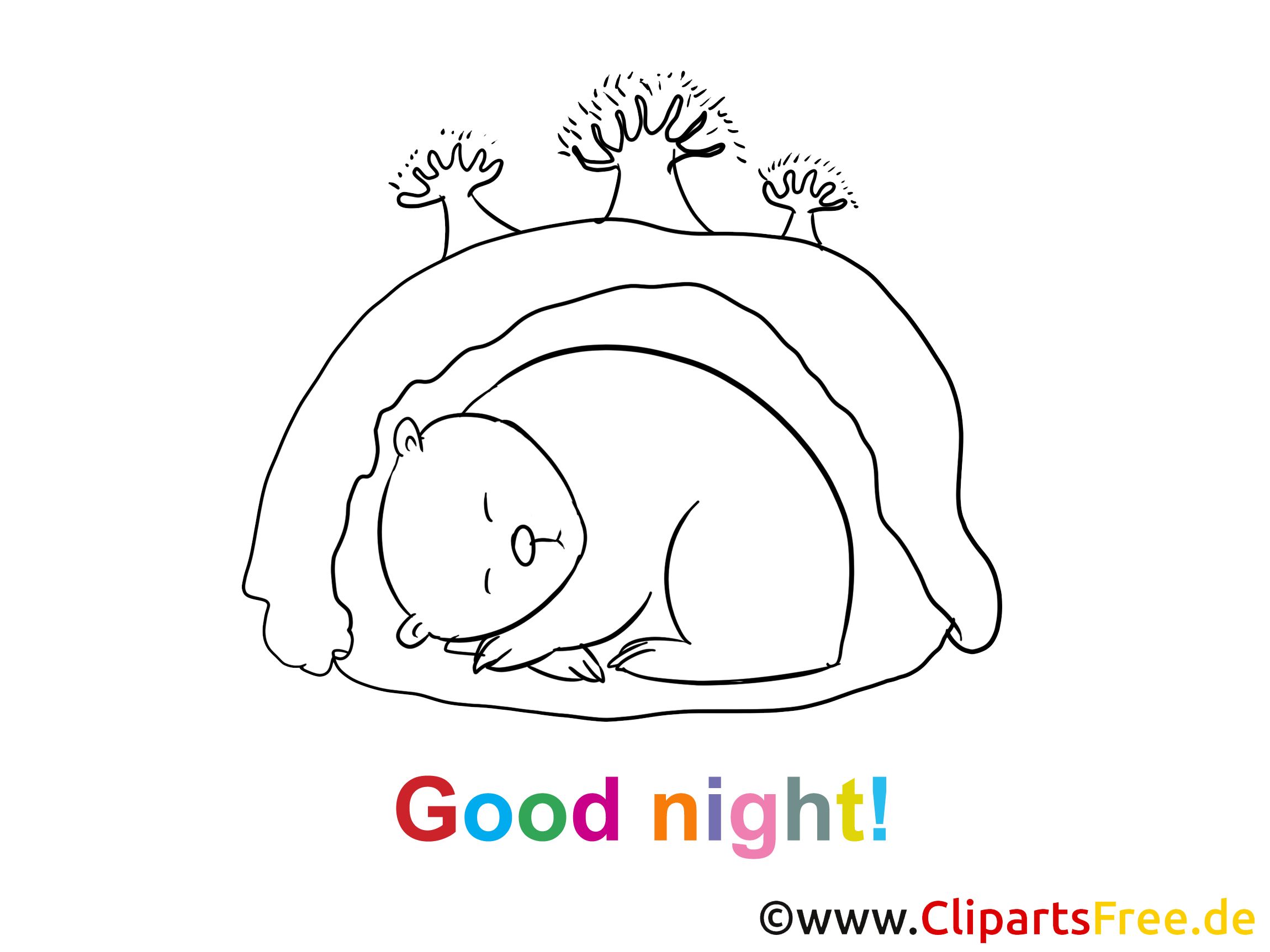 Image à imprimer ours - Bonne nuit illustration