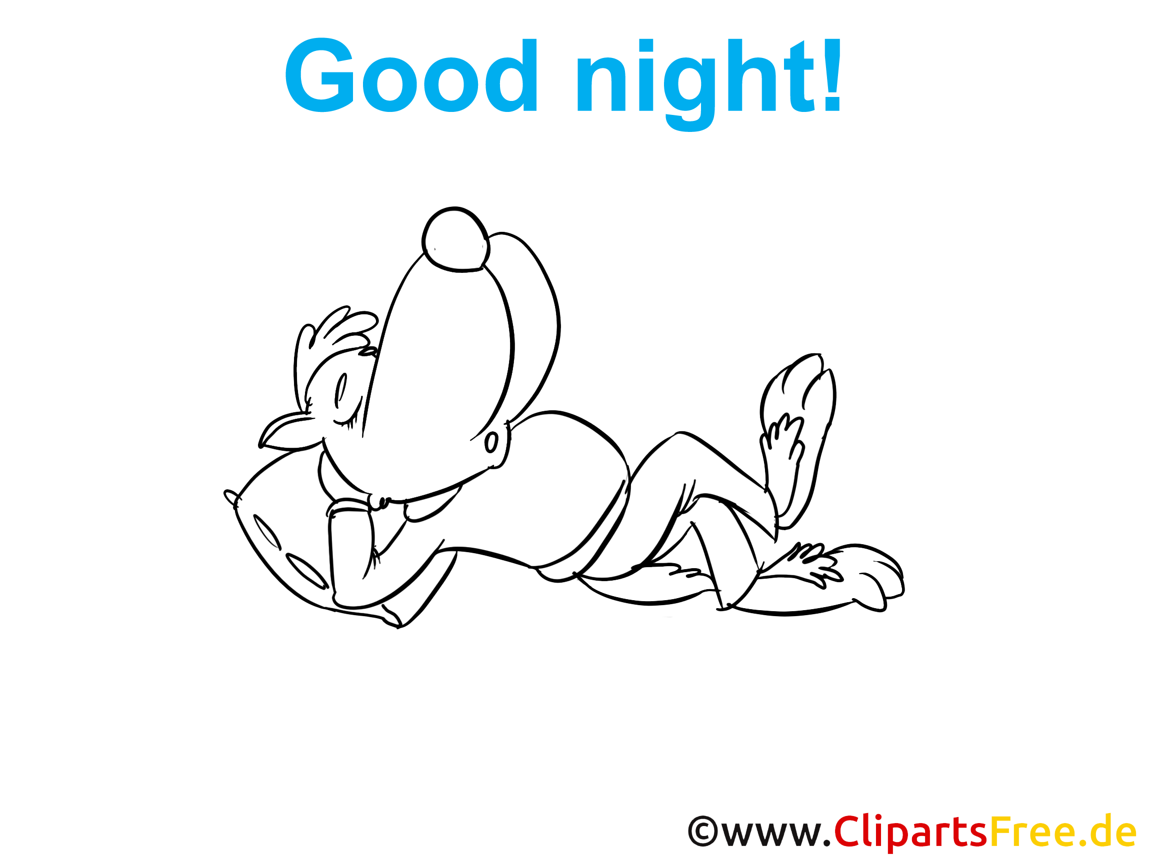 Loup dessin à colorier - Bonne nuit image