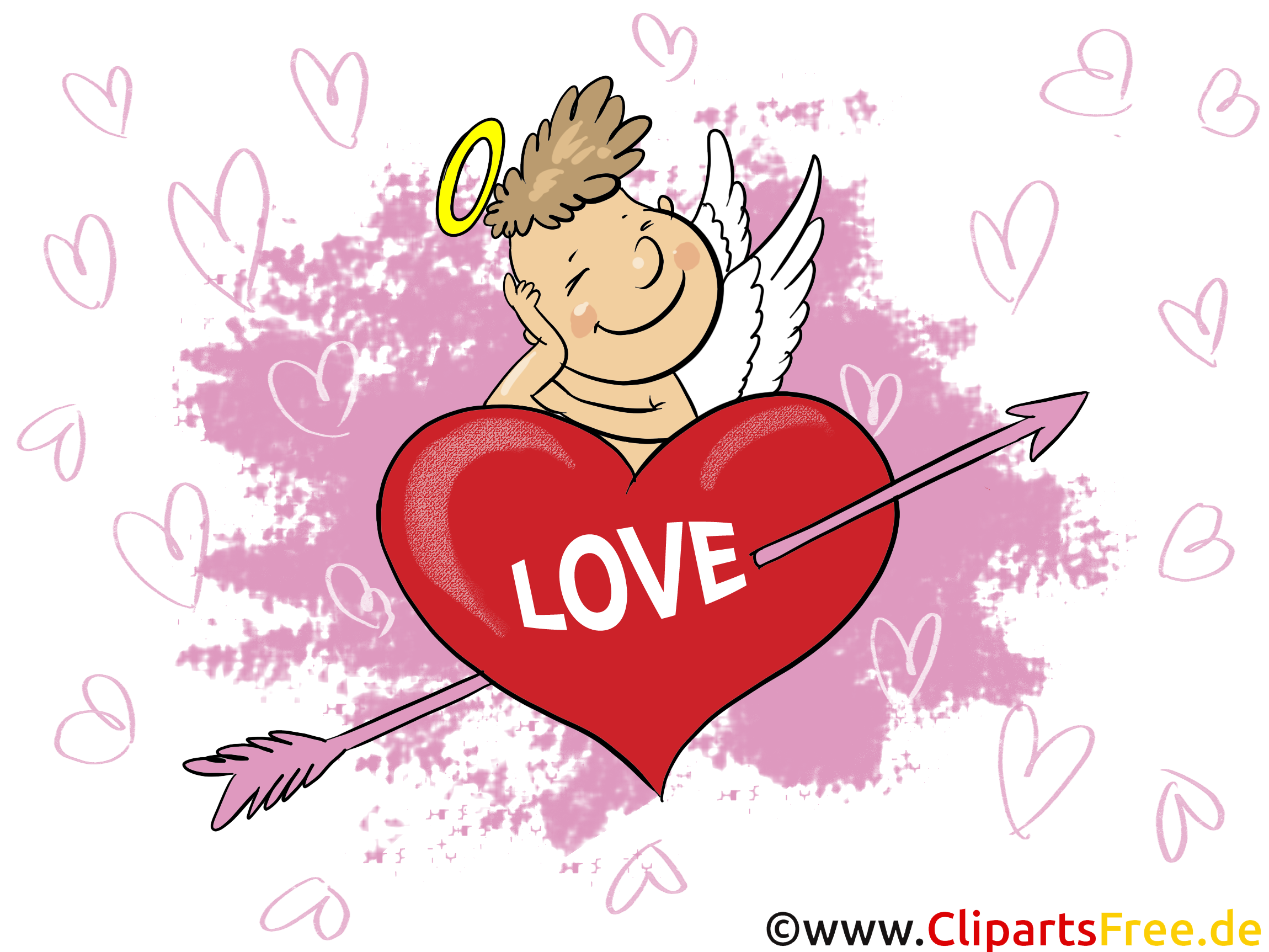 Cupidon illustration gratuite - Coeur clipart