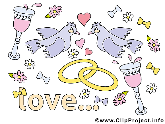 Colombes images - Mariage clip art gratuit