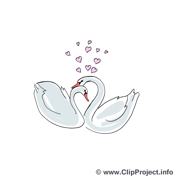 Cygnes clip art gratuit – Mariage images