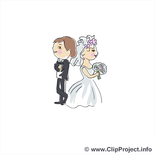 Dessins gratuits jeunes mariés - Mariage clipart