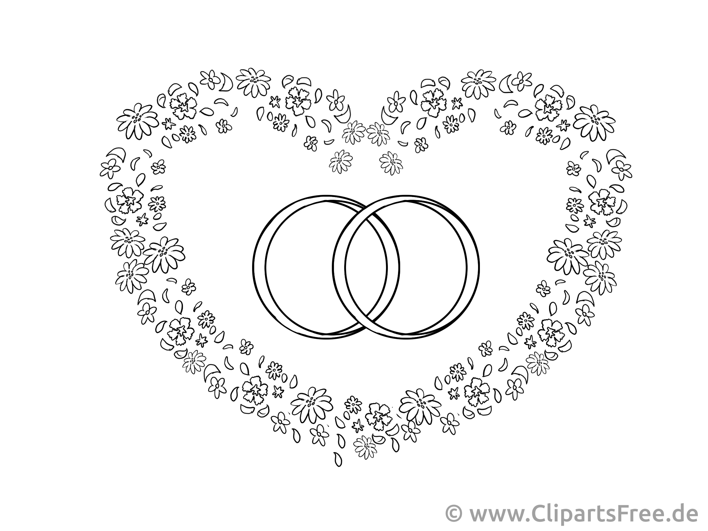 Image à imprimer coeur - Mariage cliparts