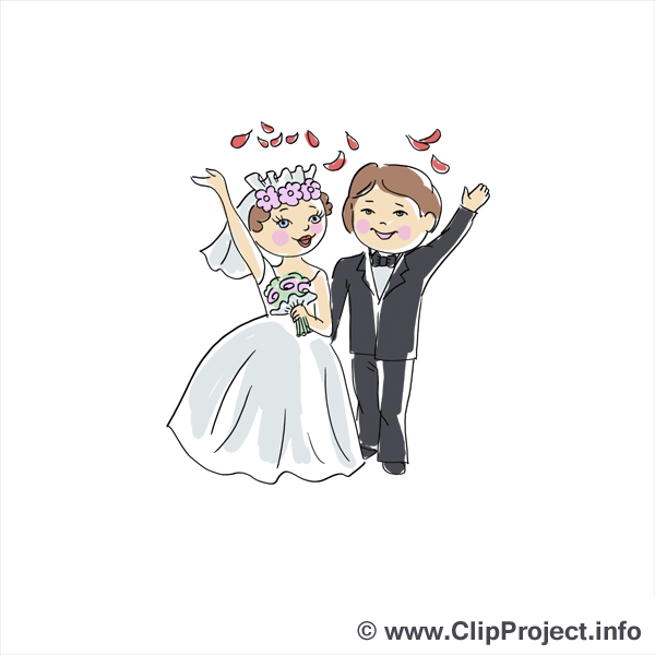 Jeunes mariés image - Mariage clipart