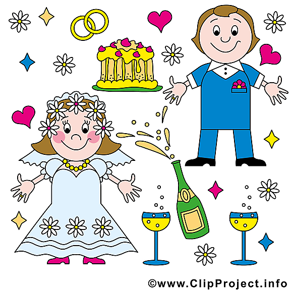 Jeunes mariés image gratuite - Mariage illustration