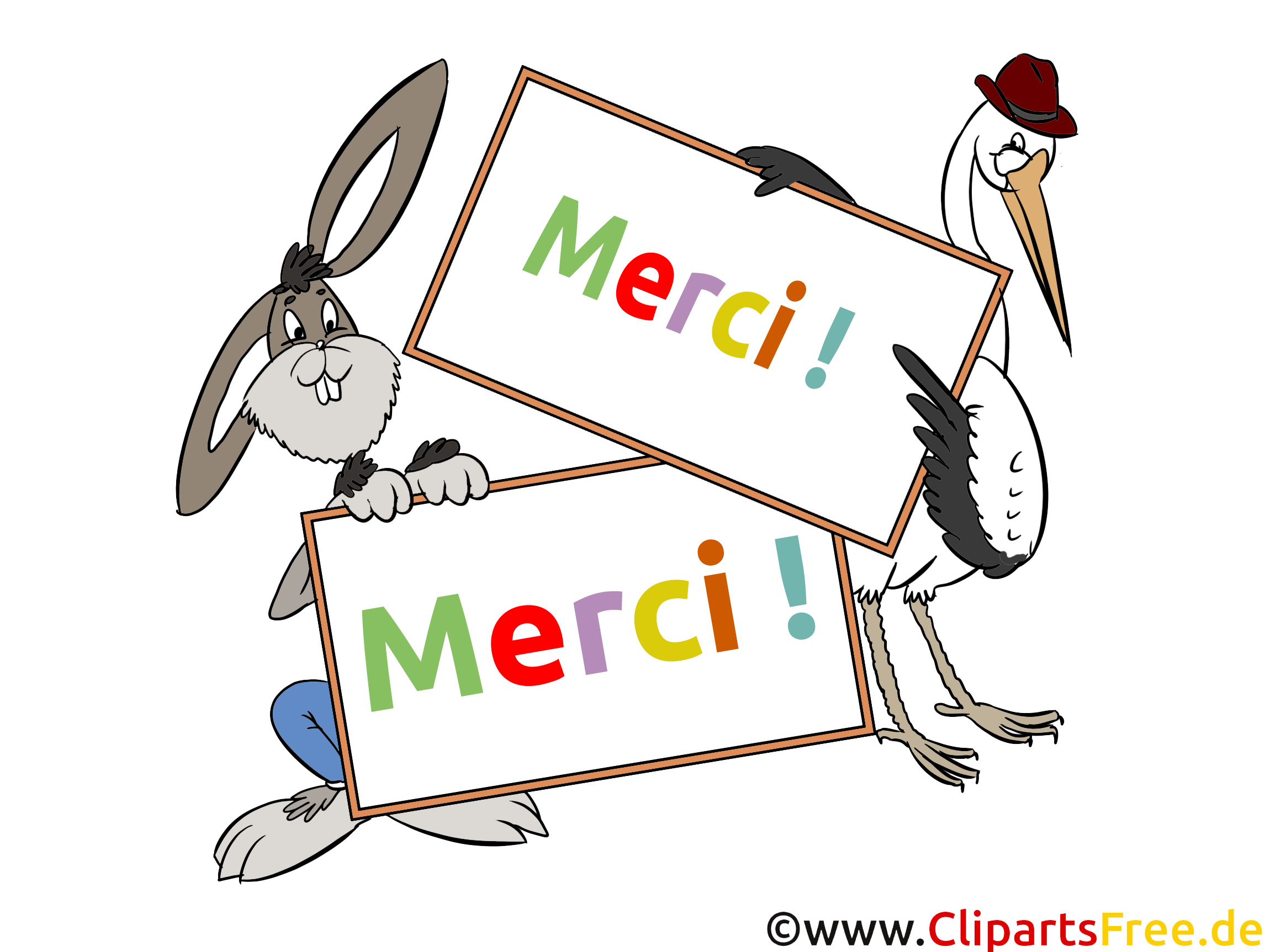 Cigogne lapin clipart - Merci dessins gratuits
