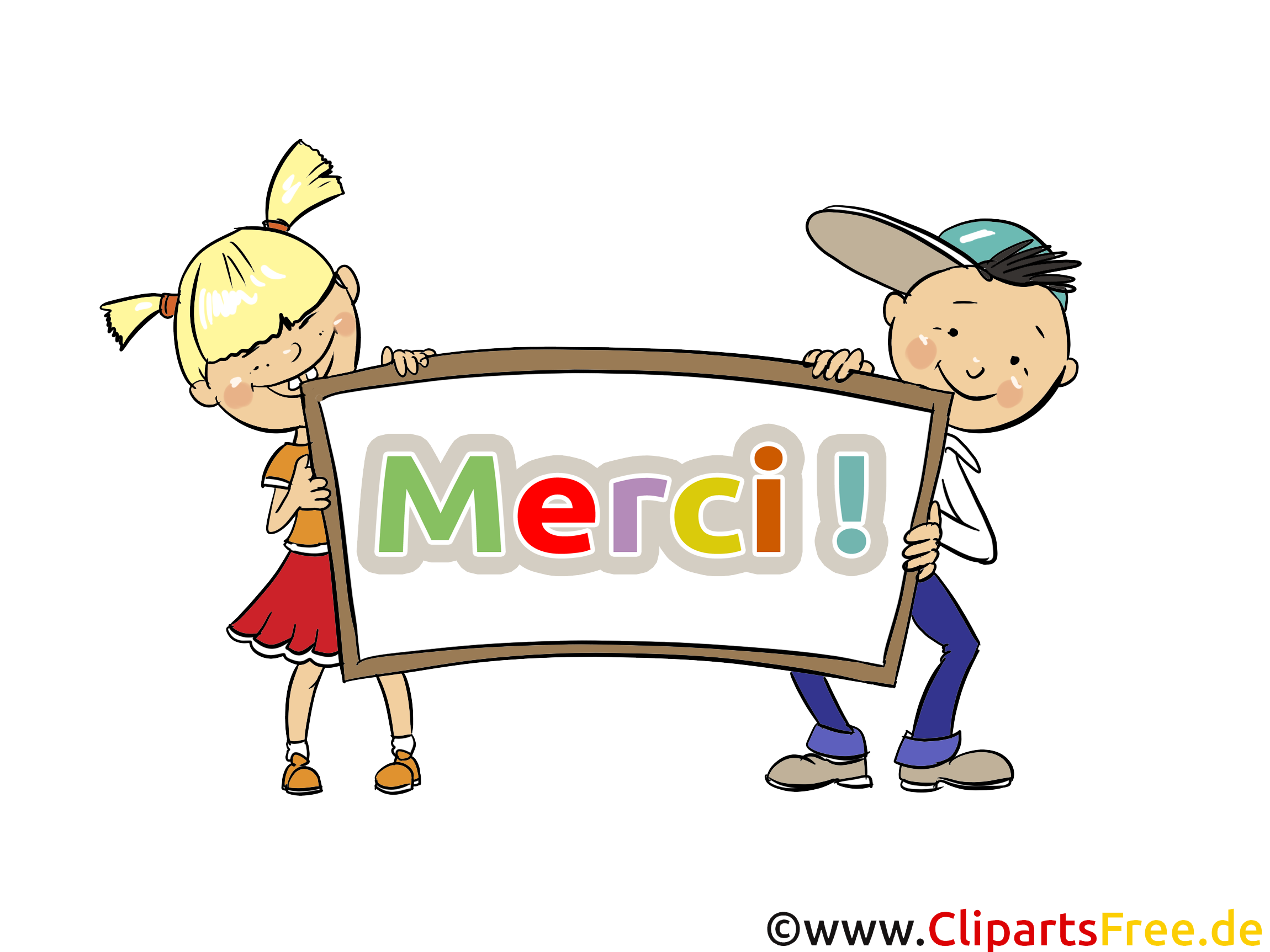 Enfants illustration gratuite - Merci clipart