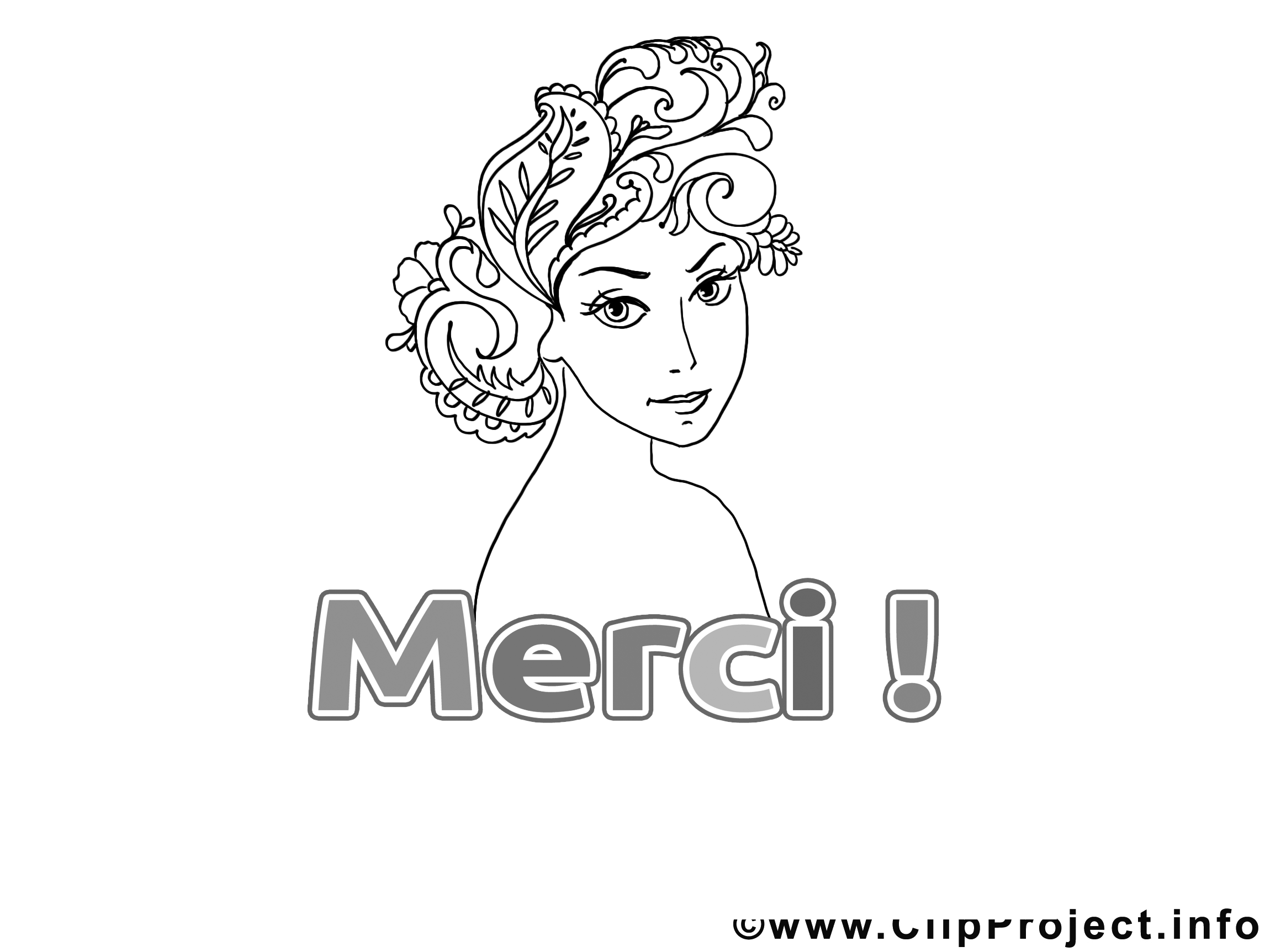 Femme image à imprimer - Merci cliparts