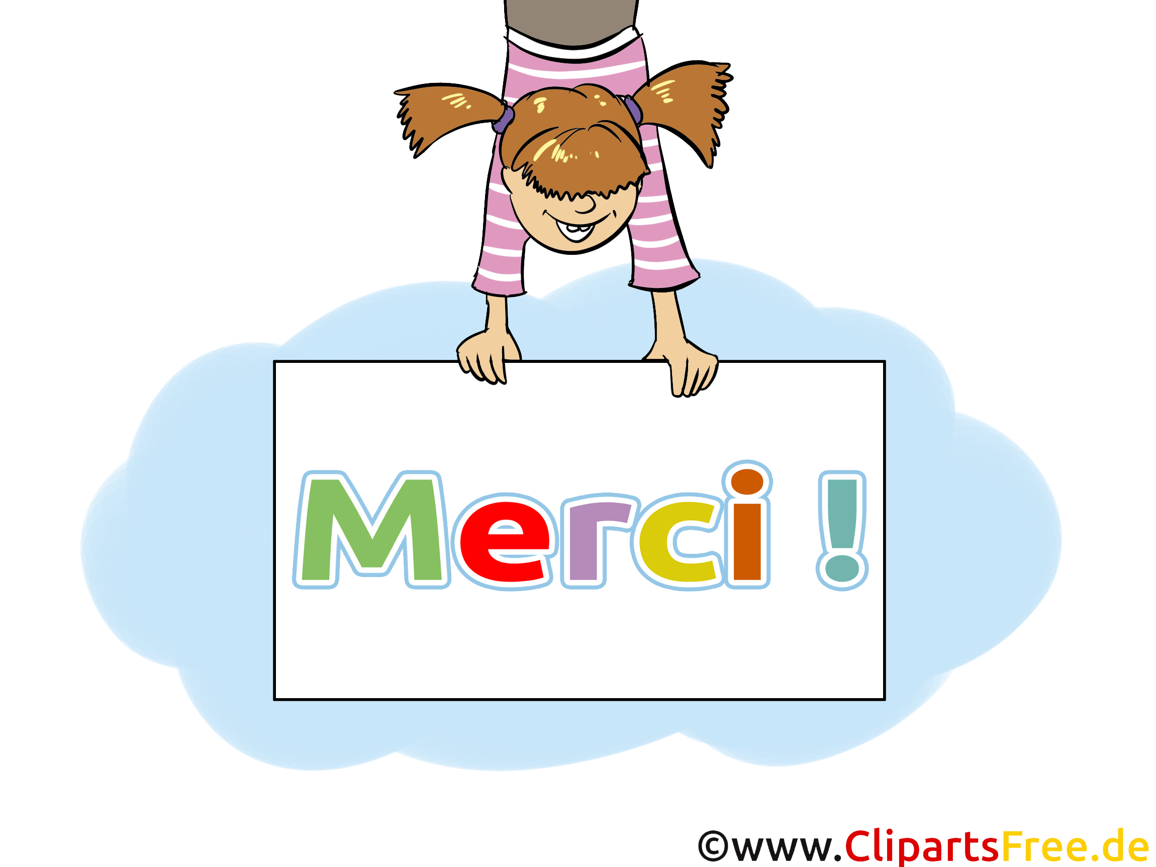 Fille illustration gratuite - Merci clipart