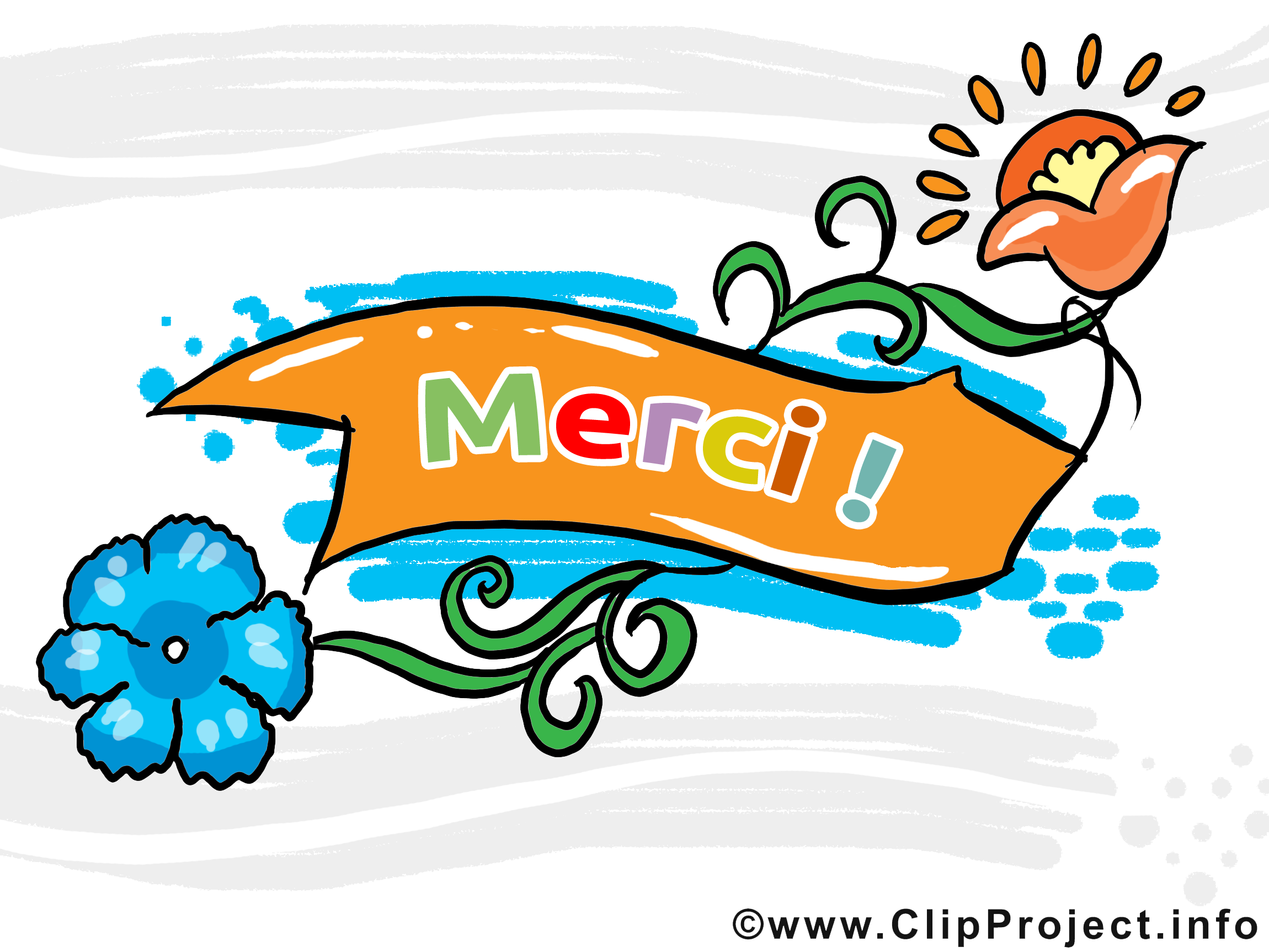 Fleurs clip arts gratuits - Merci illustrations