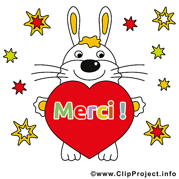 Lièvre coeur illustration gratuite - Merci clipart