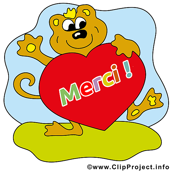 Singe coeur dessin - Merci à télécharger