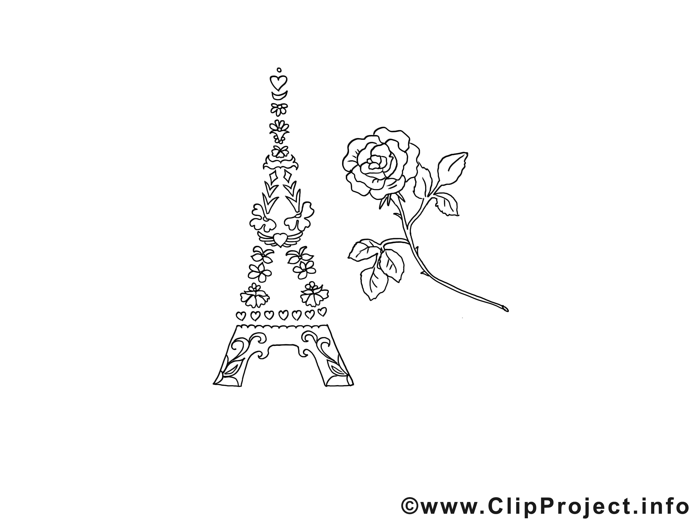 Tour Eiffel illustration à imprimer - Merci images