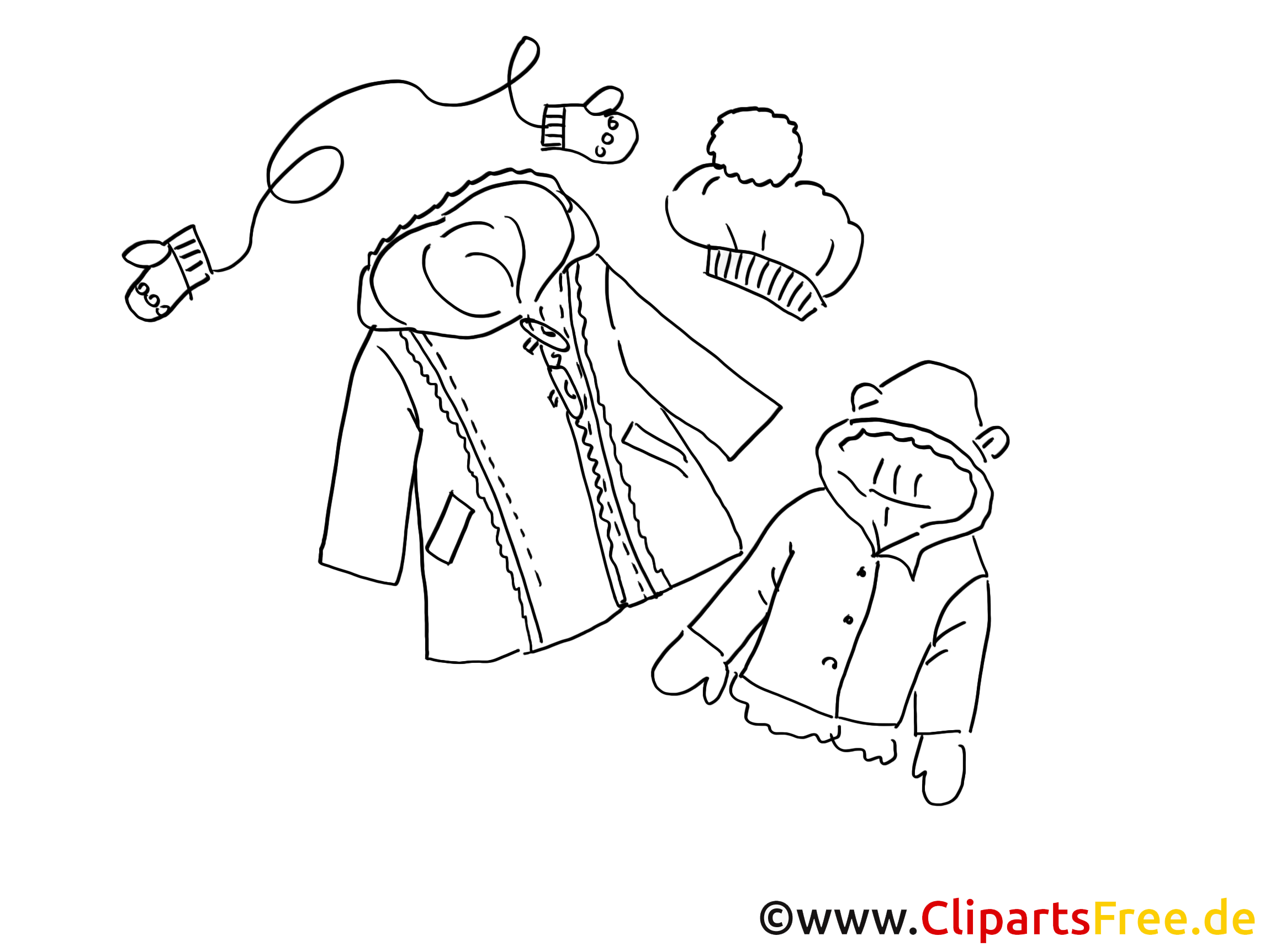 Vêtements d'hiver image à colorier illustration
