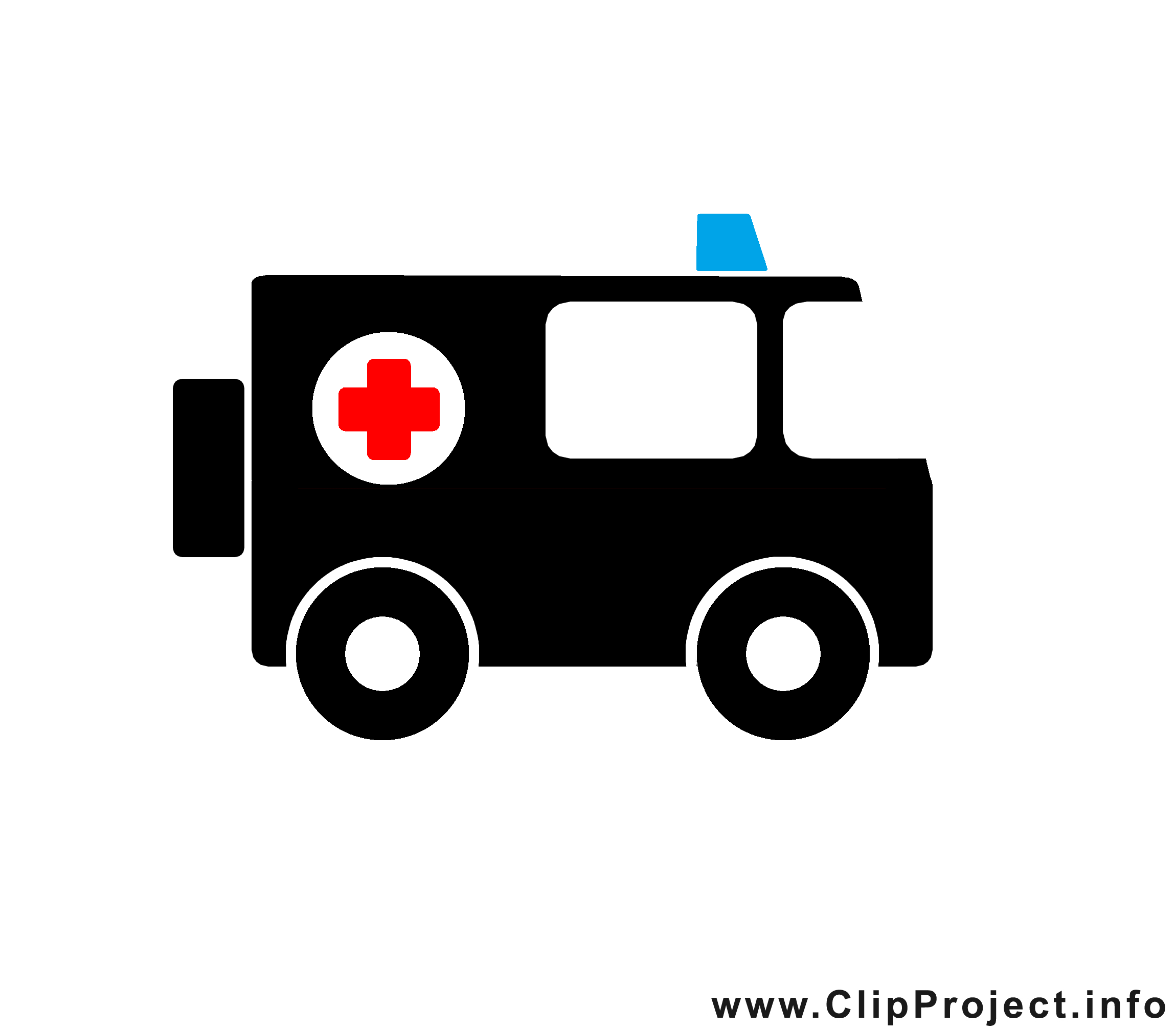 Ambulance dessins gratuits - Noir et blanc clipart