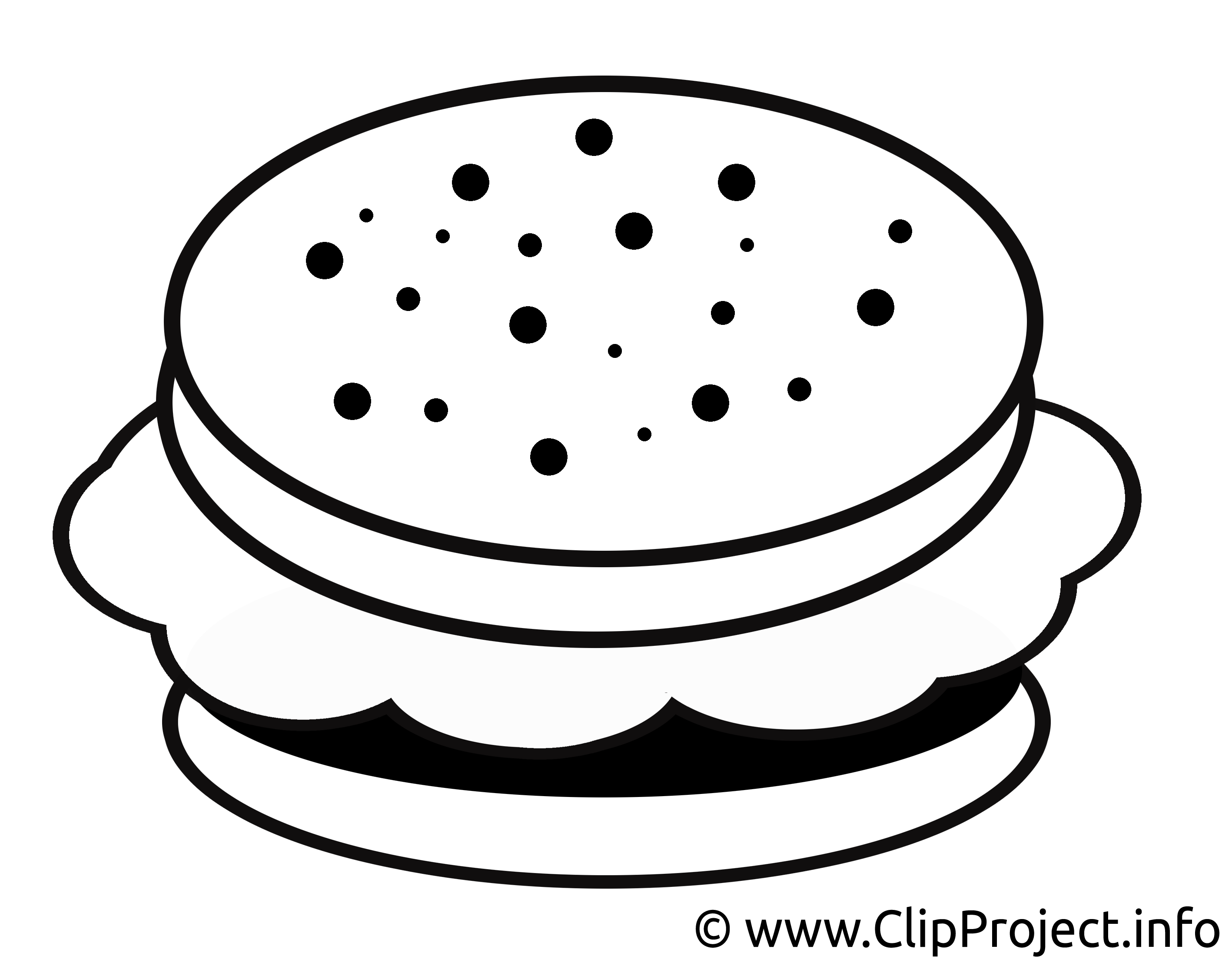 Hamburger dessins gratuits - Noir et blanc clipart