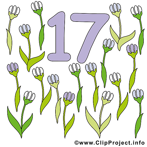 17 fleurs dessins gratuits - Nombre clipart gratuit