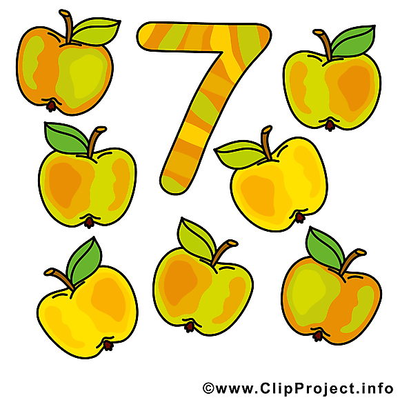 7 pommes clip art gratuit - Nombre dessin