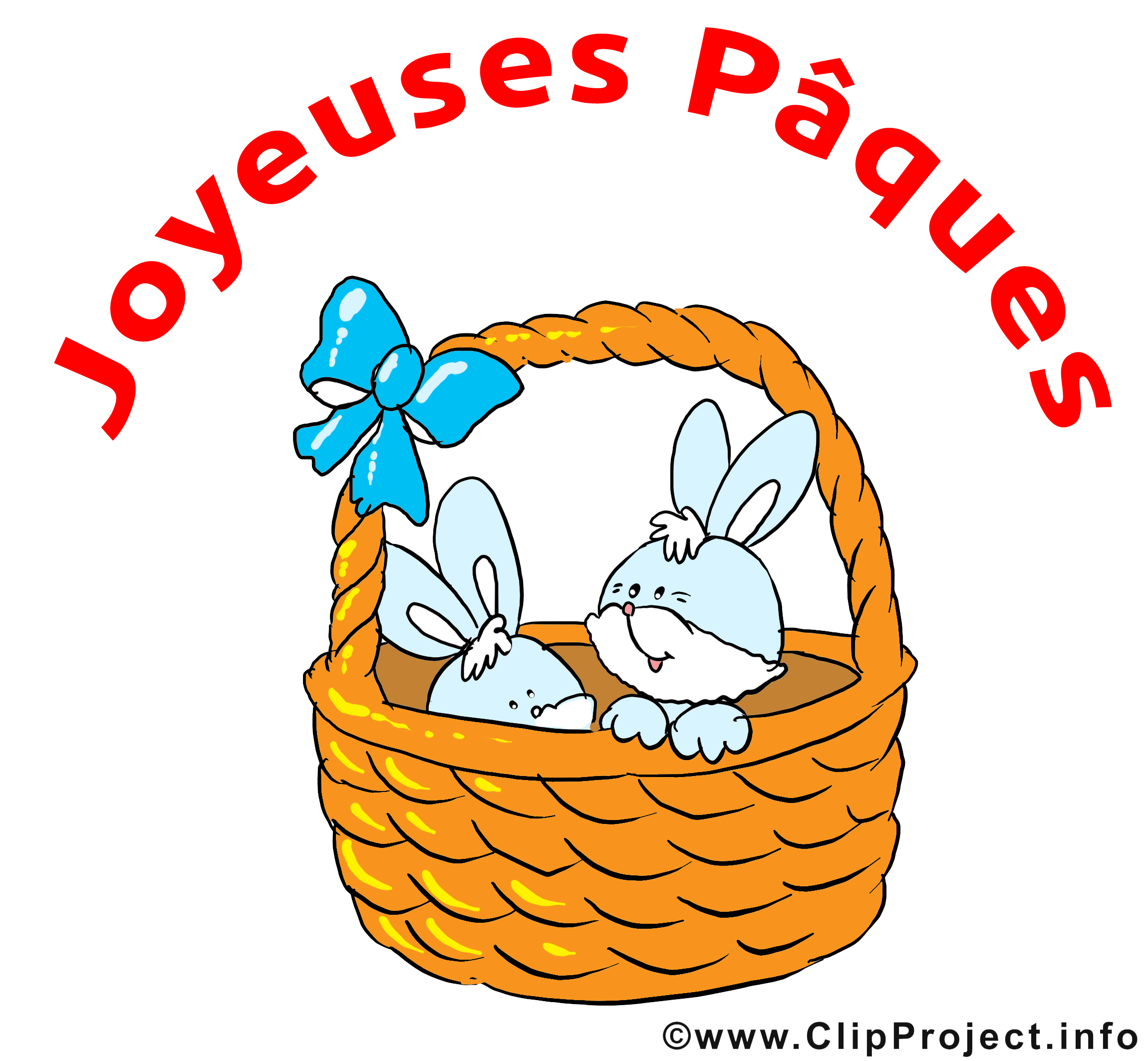 Panier lapin dessin - Pâques clip arts gratuits