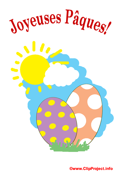 Soleil et oeufs de Paques clipart telecharger